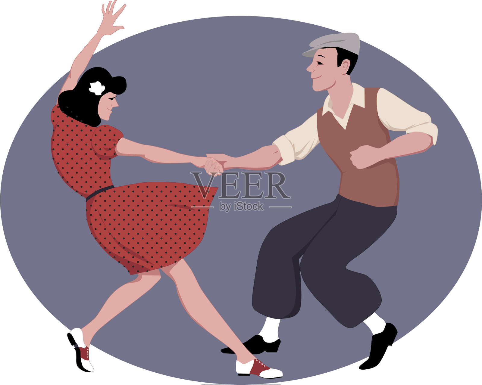 林迪舞舞蹈插画图片素材