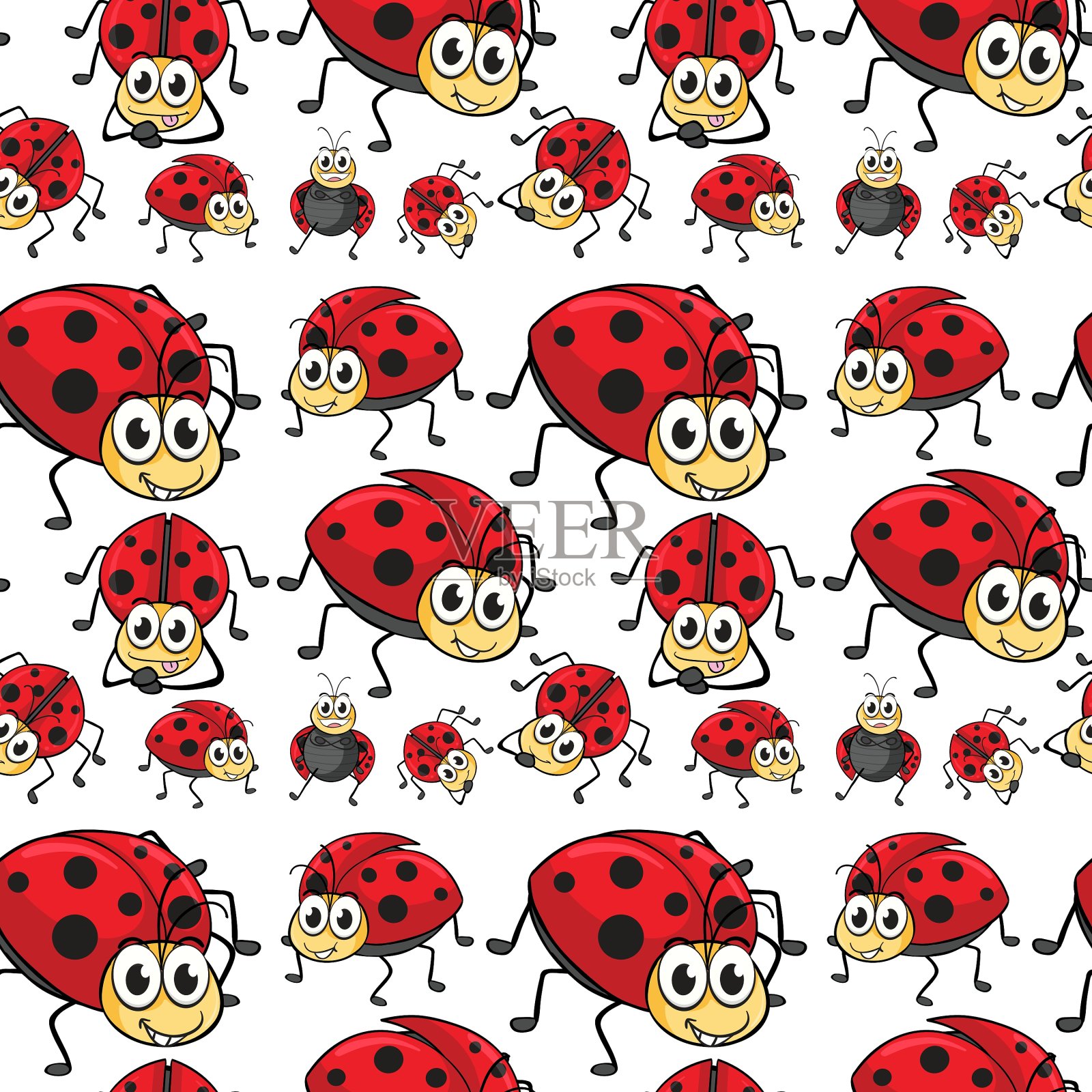 无缝的瓢虫插画图片素材