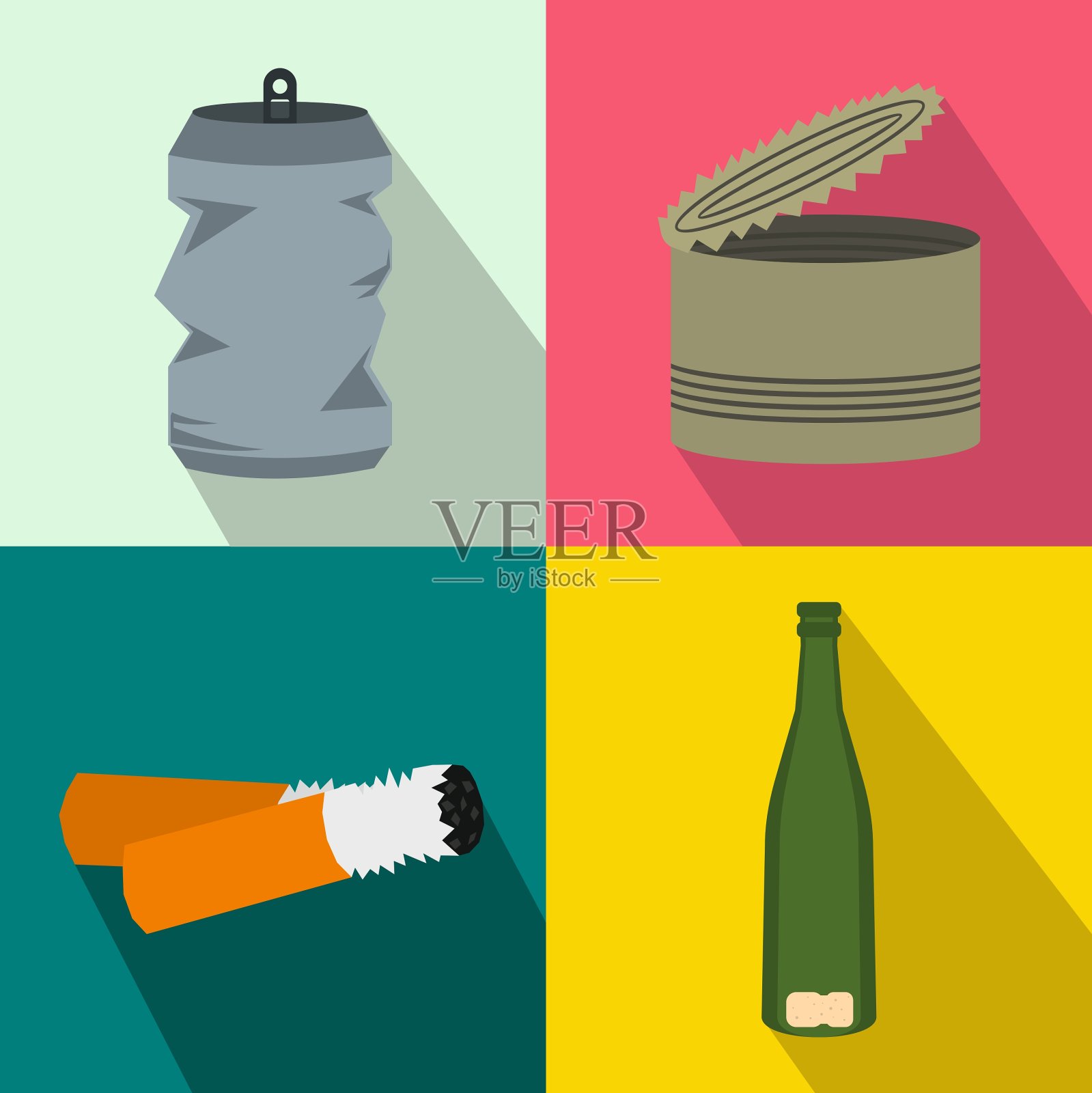 废横幅设平风格图标素材