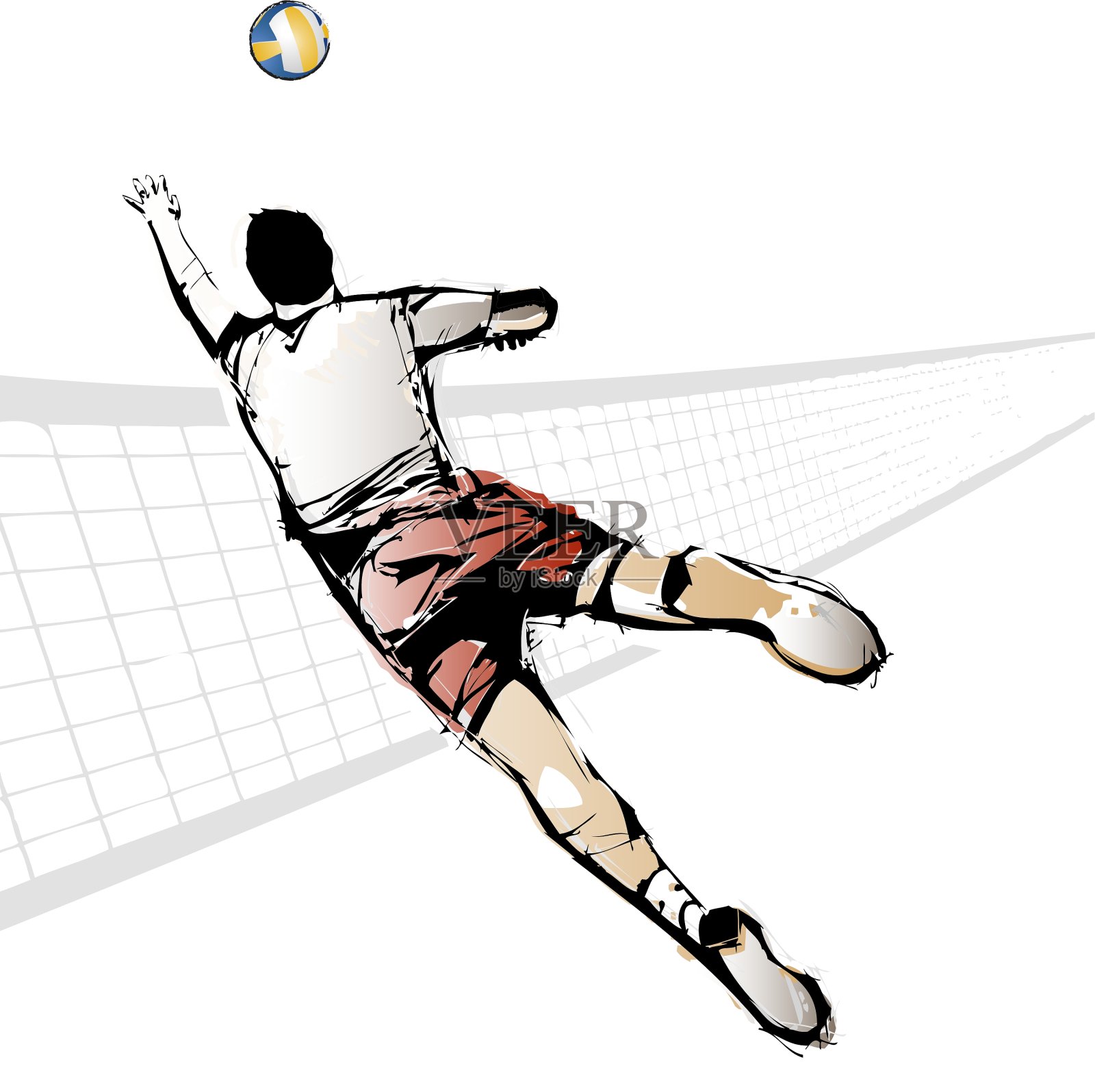 排球运动员设计元素图片