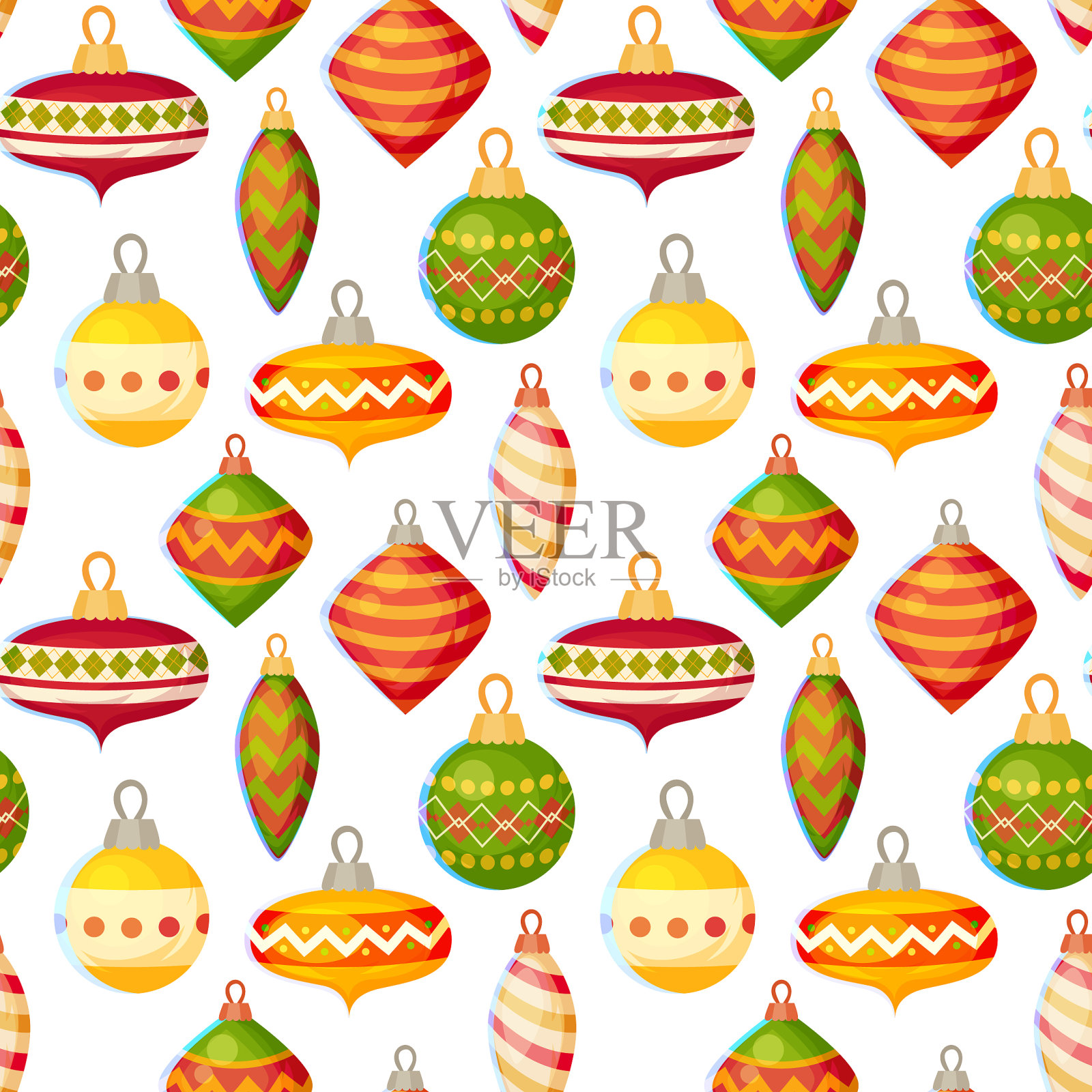 可爱圣诞无缝图案插画图片素材