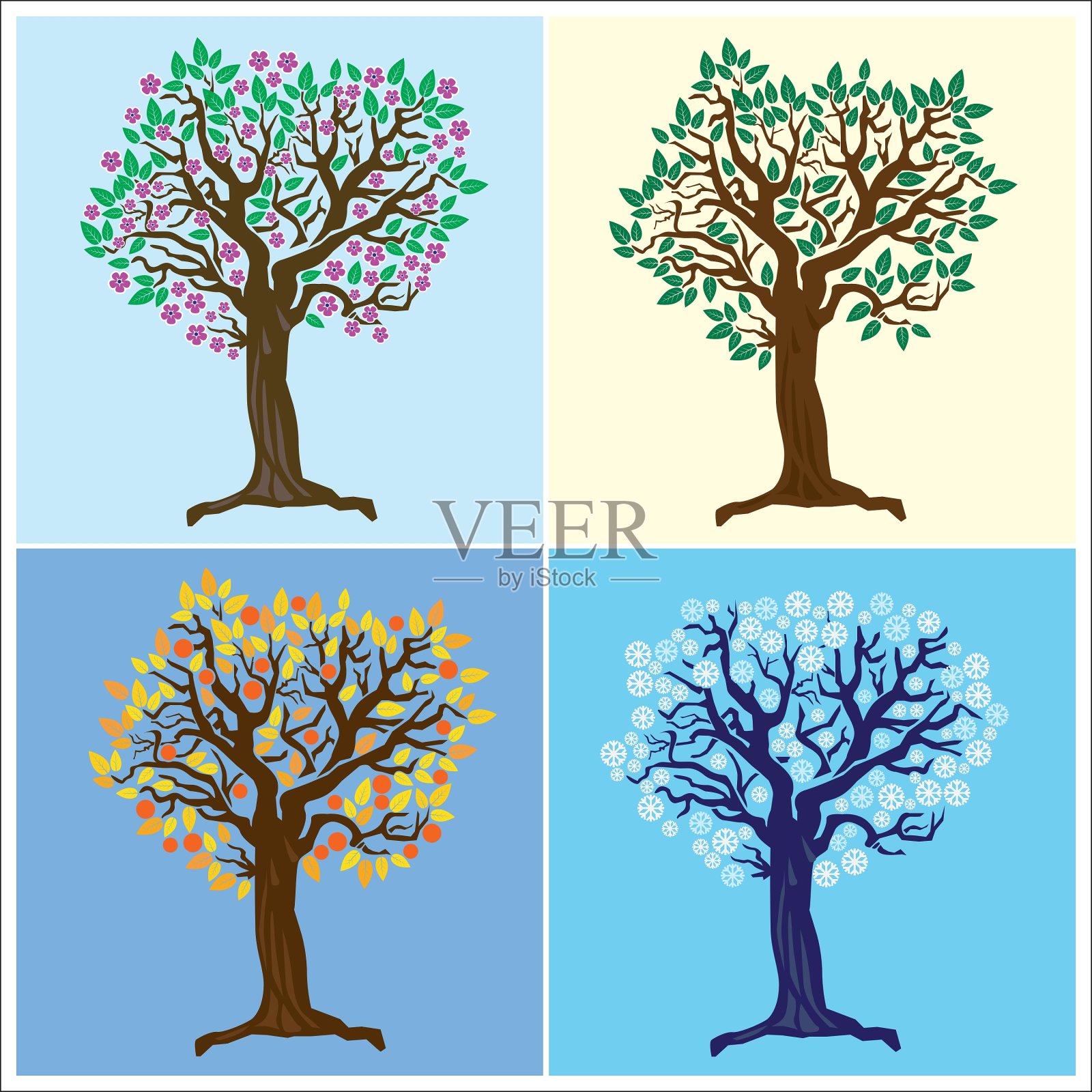 四个季节插画图片素材