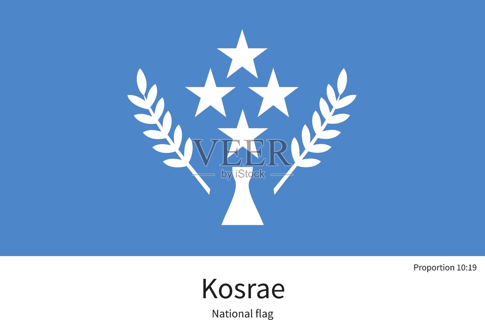 比例正确的科斯雷国旗插画图片素材