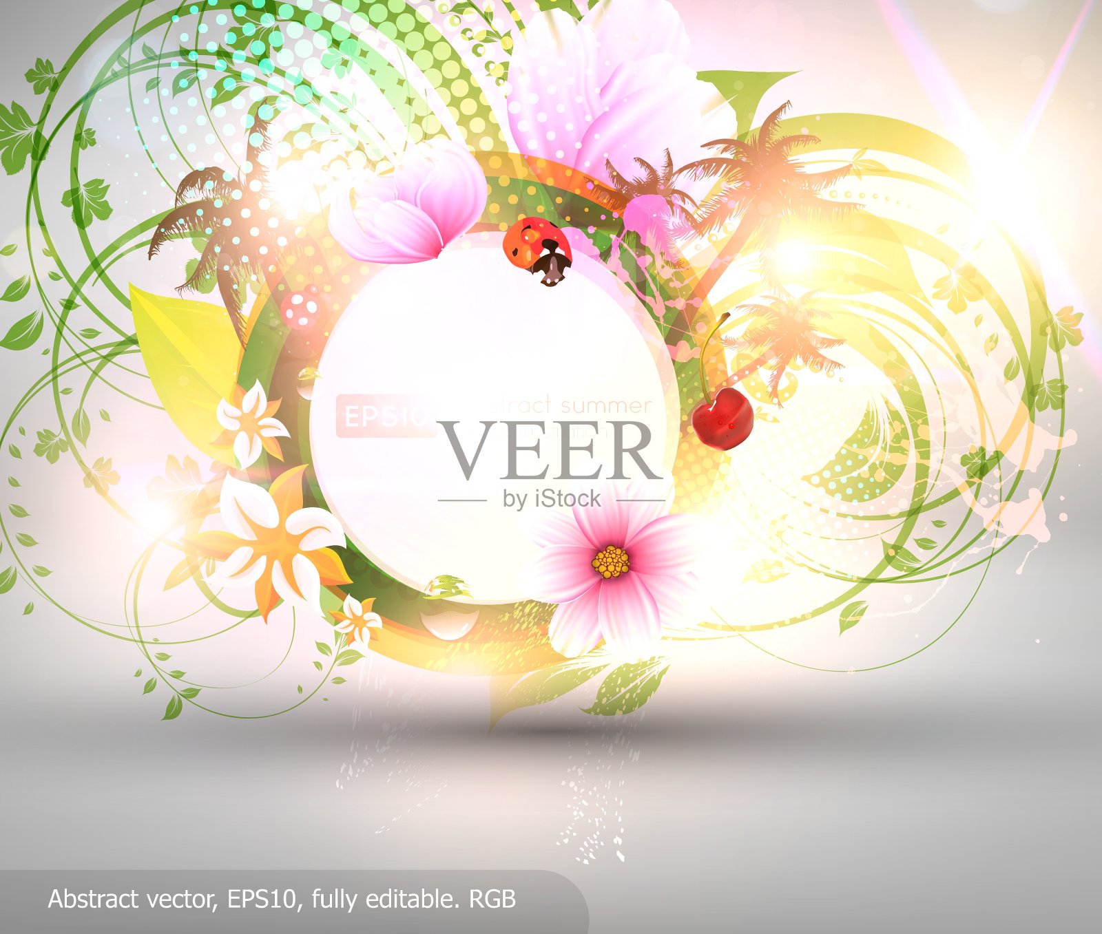 抽象的夏天背景插画图片素材