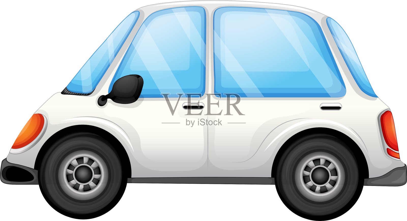 一辆白色的汽车设计元素图片