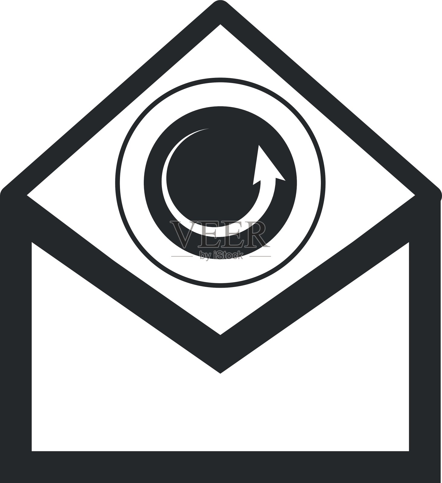 信封与圆形箭头图标图标素材