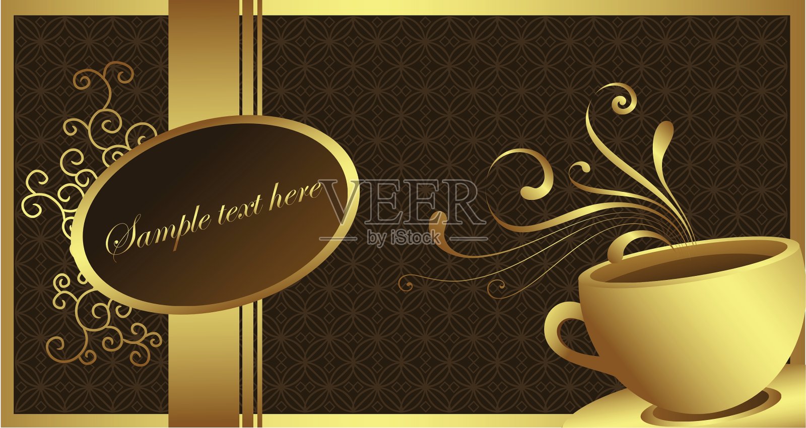 黄金咖啡插画图片素材