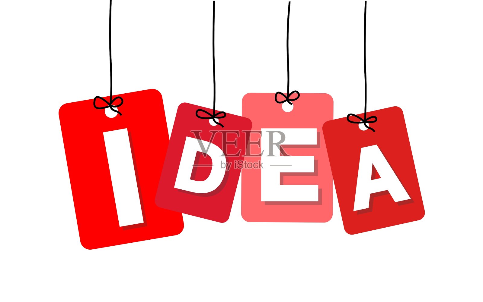 彩色挂纸板标签-主意设计元素图片