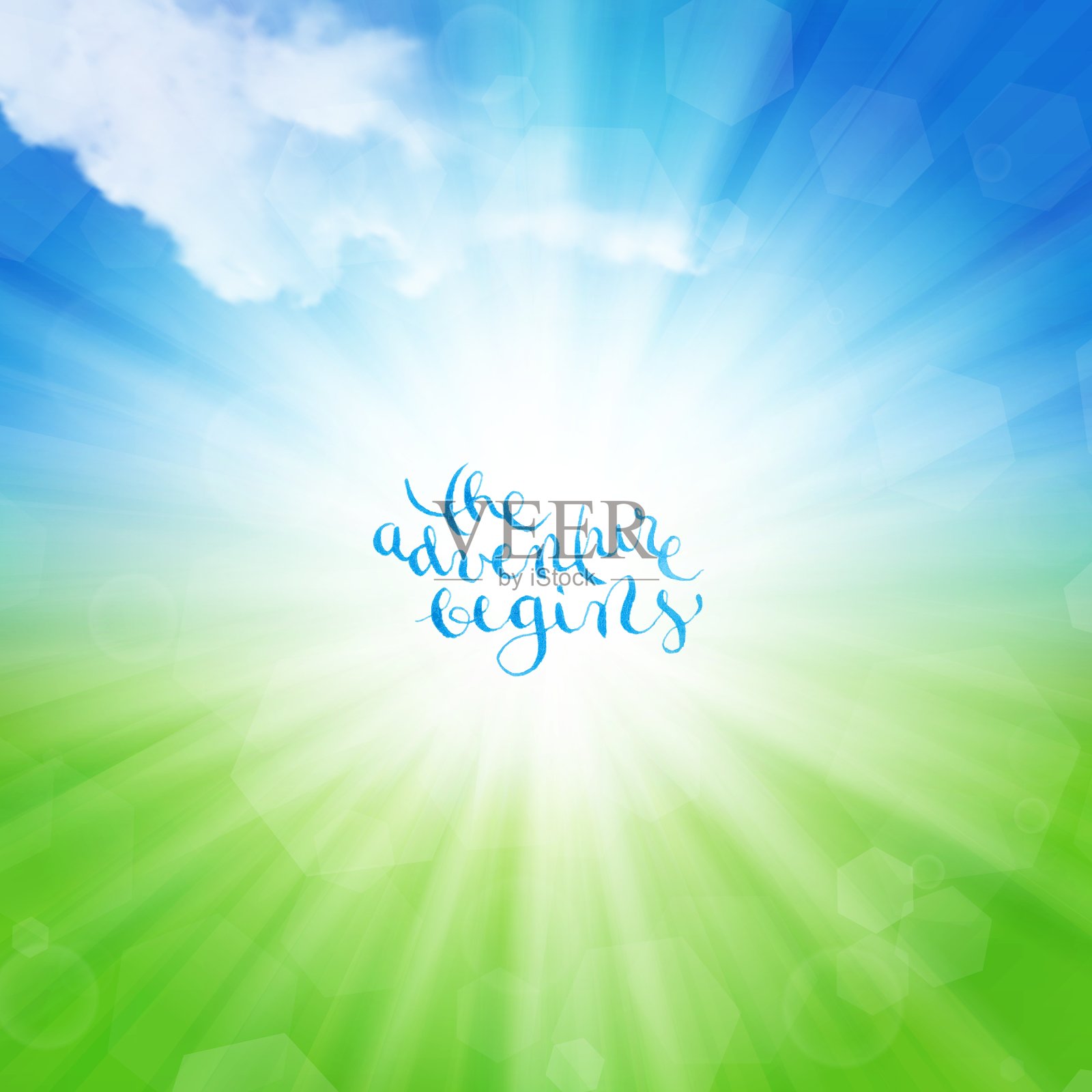 冒险开始于手绘字体插画图片素材