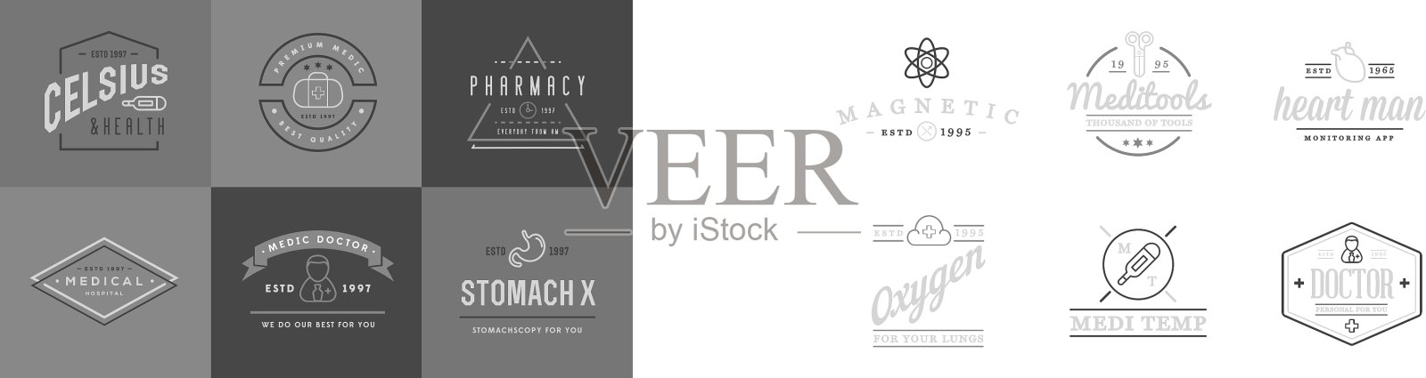 医药健康符号图标可以用作插画图片素材