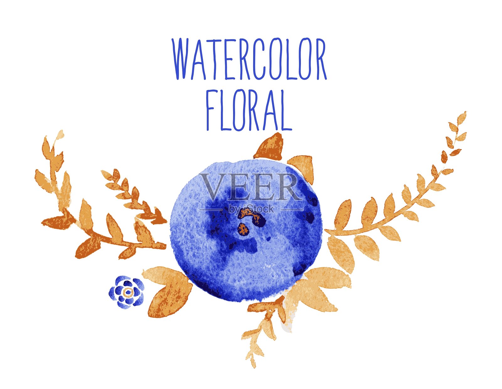 水彩花卉花束插画图片素材