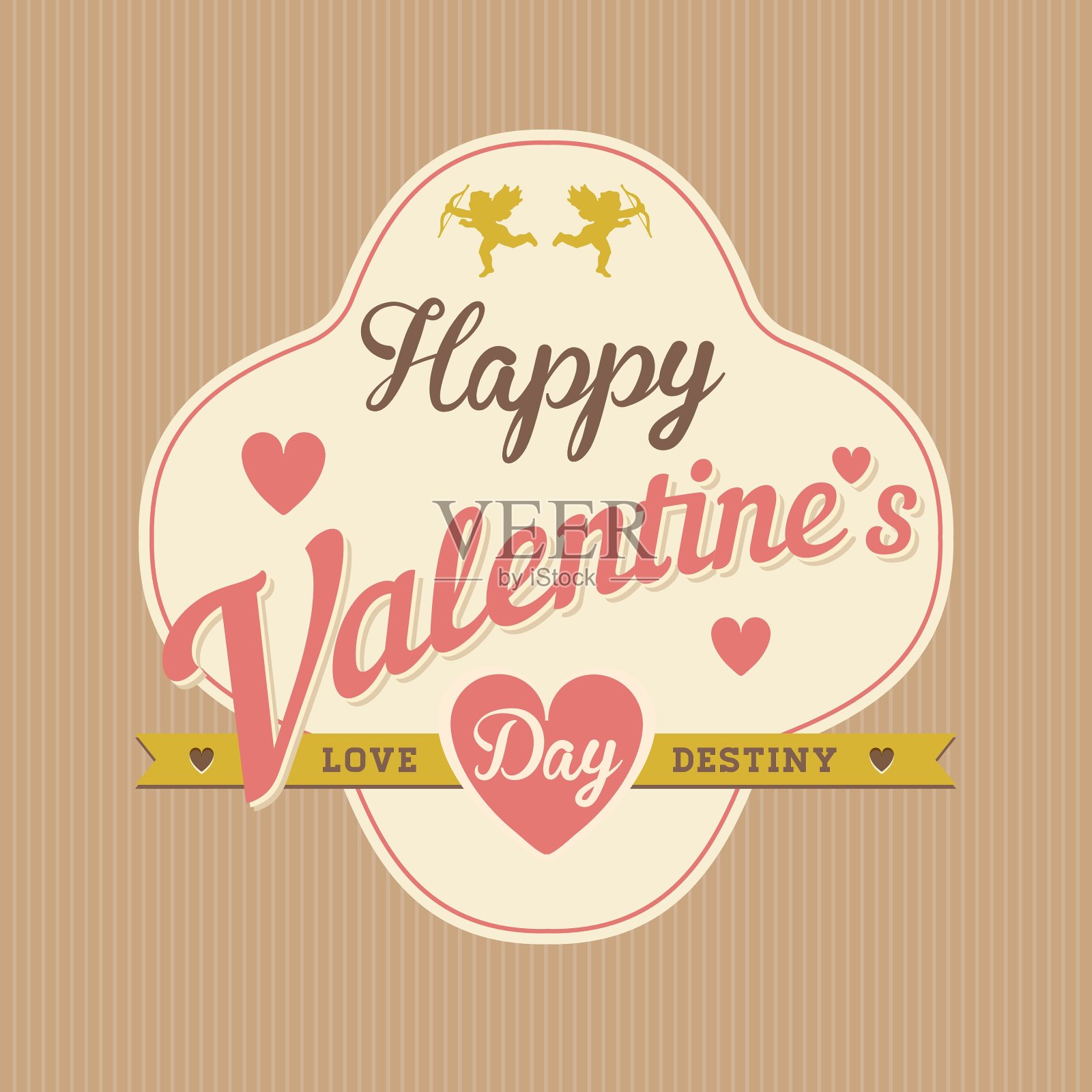 情人节快乐手写字体设计模板素材