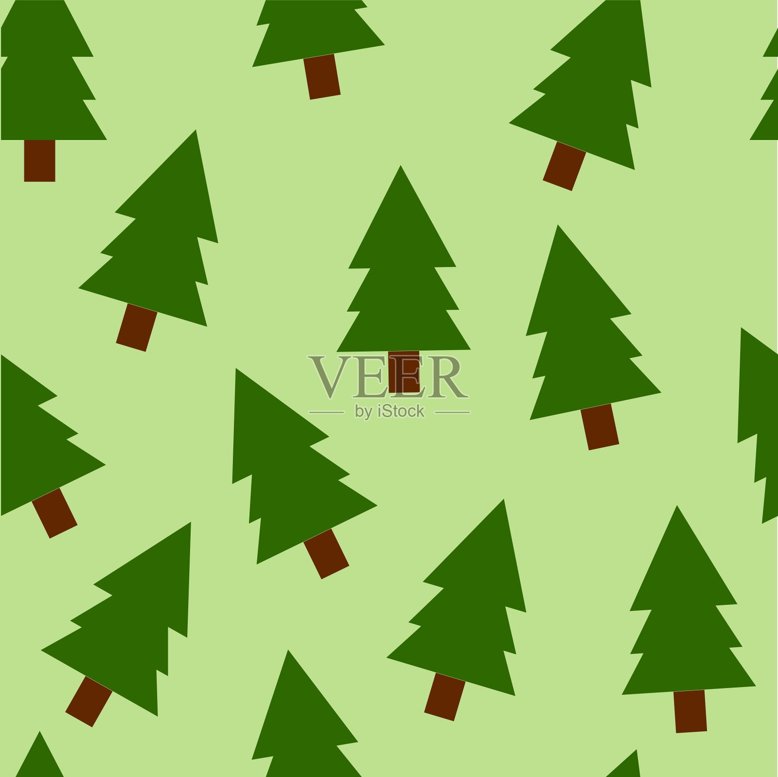 杉木无缝图案插画图片素材