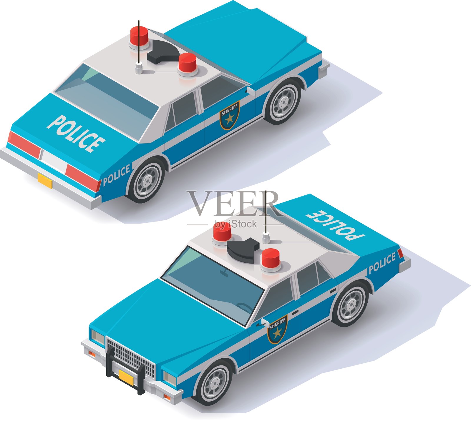 等距警车插画图片素材