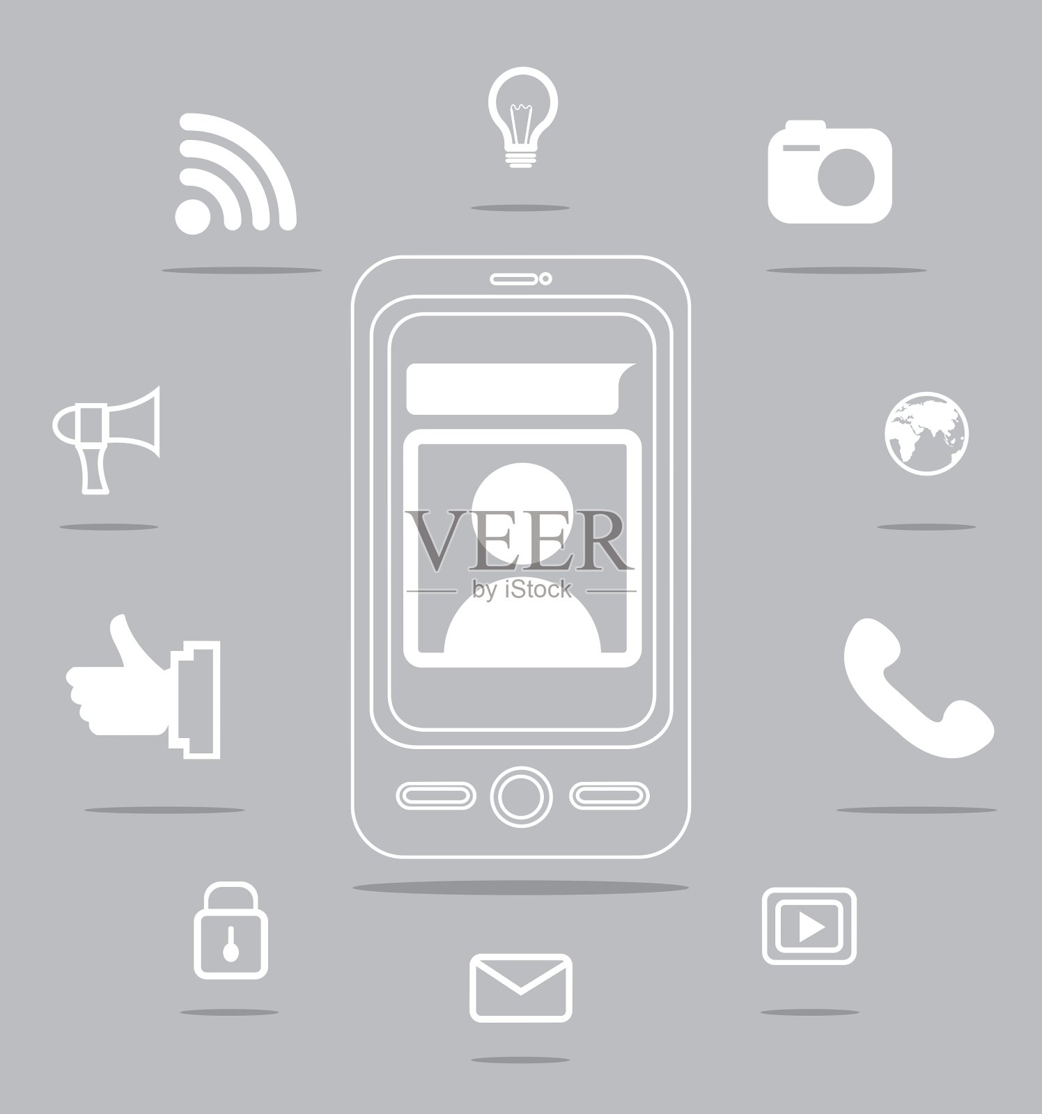 移动智能手机技术插画图片素材