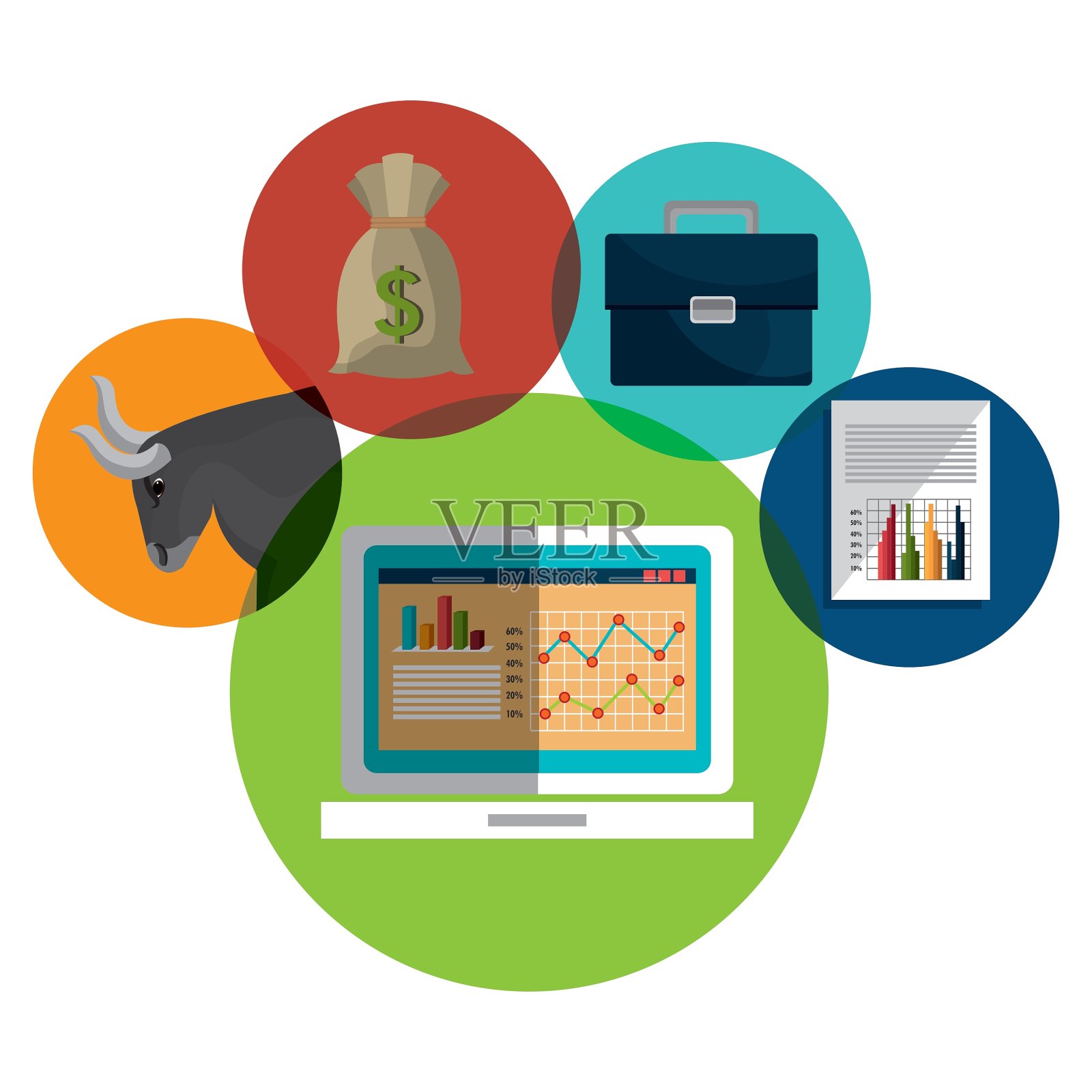 股票金融市场设计插画图片素材