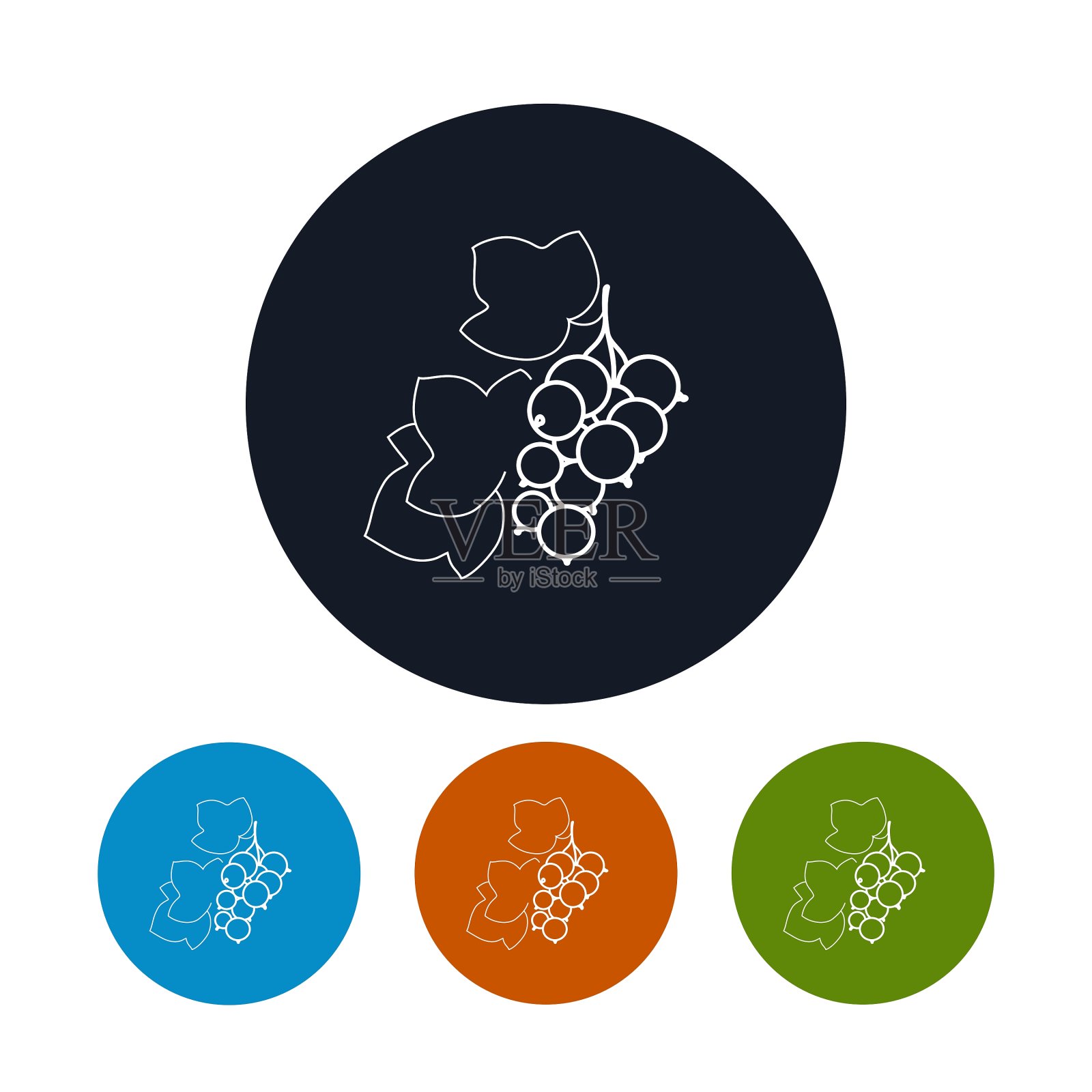 图标黑醋栗在轮廓插画图片素材