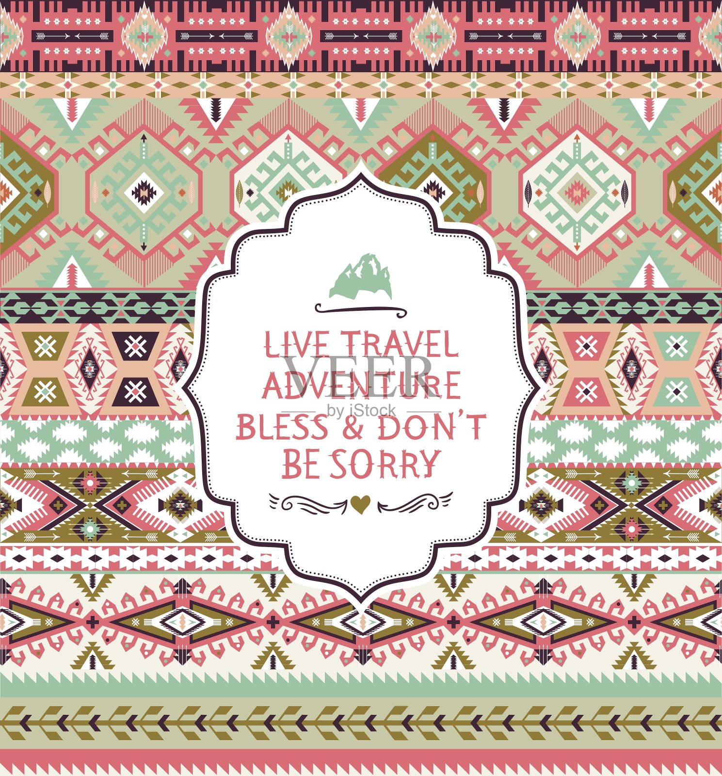 无缝模式在美国本土风格插画图片素材