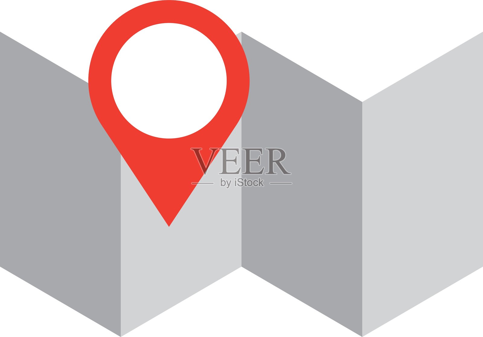 地图与引脚隔离图标设计插画图片素材