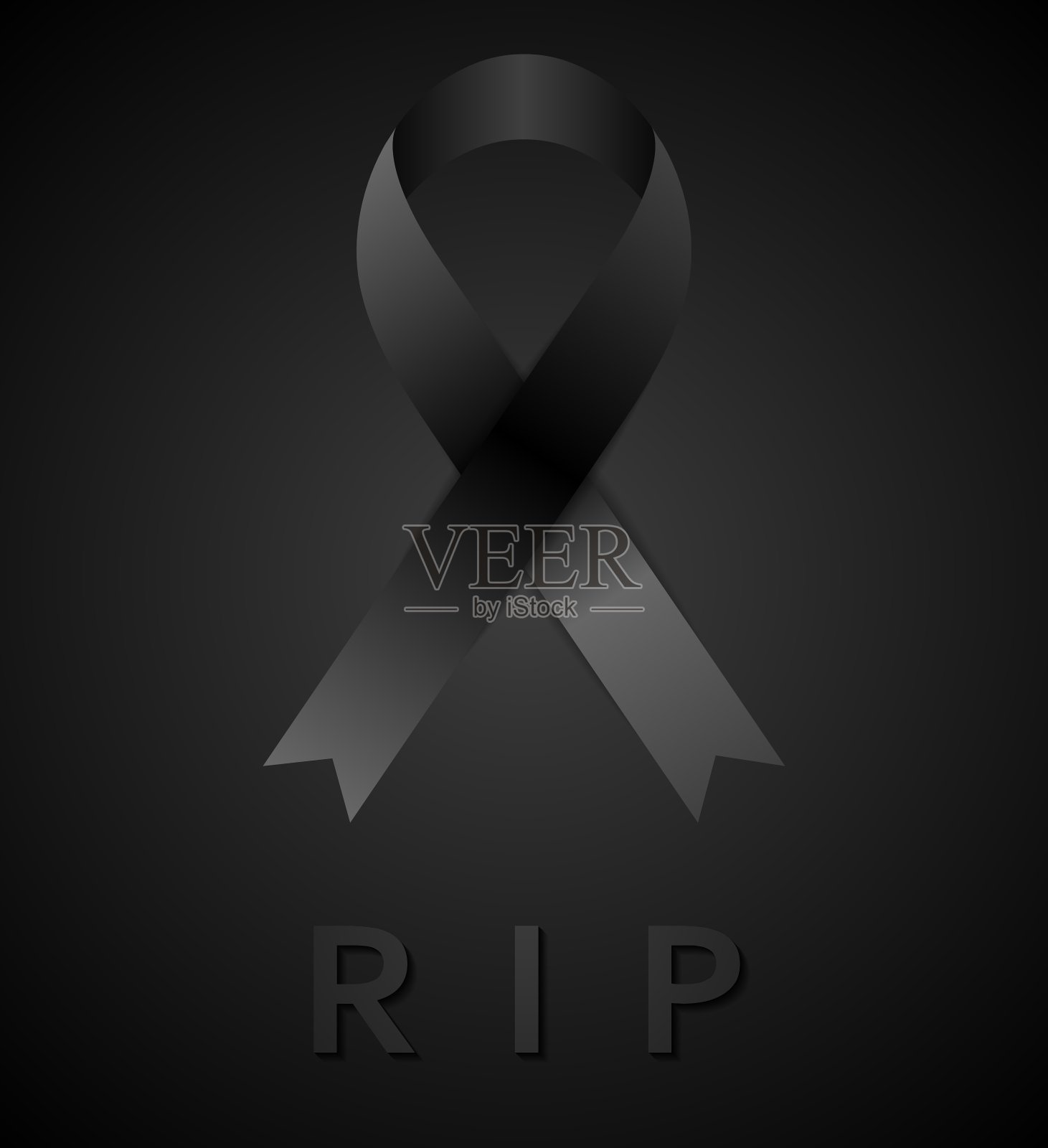 黑色哀悼带和撕裂铭文插画图片素材