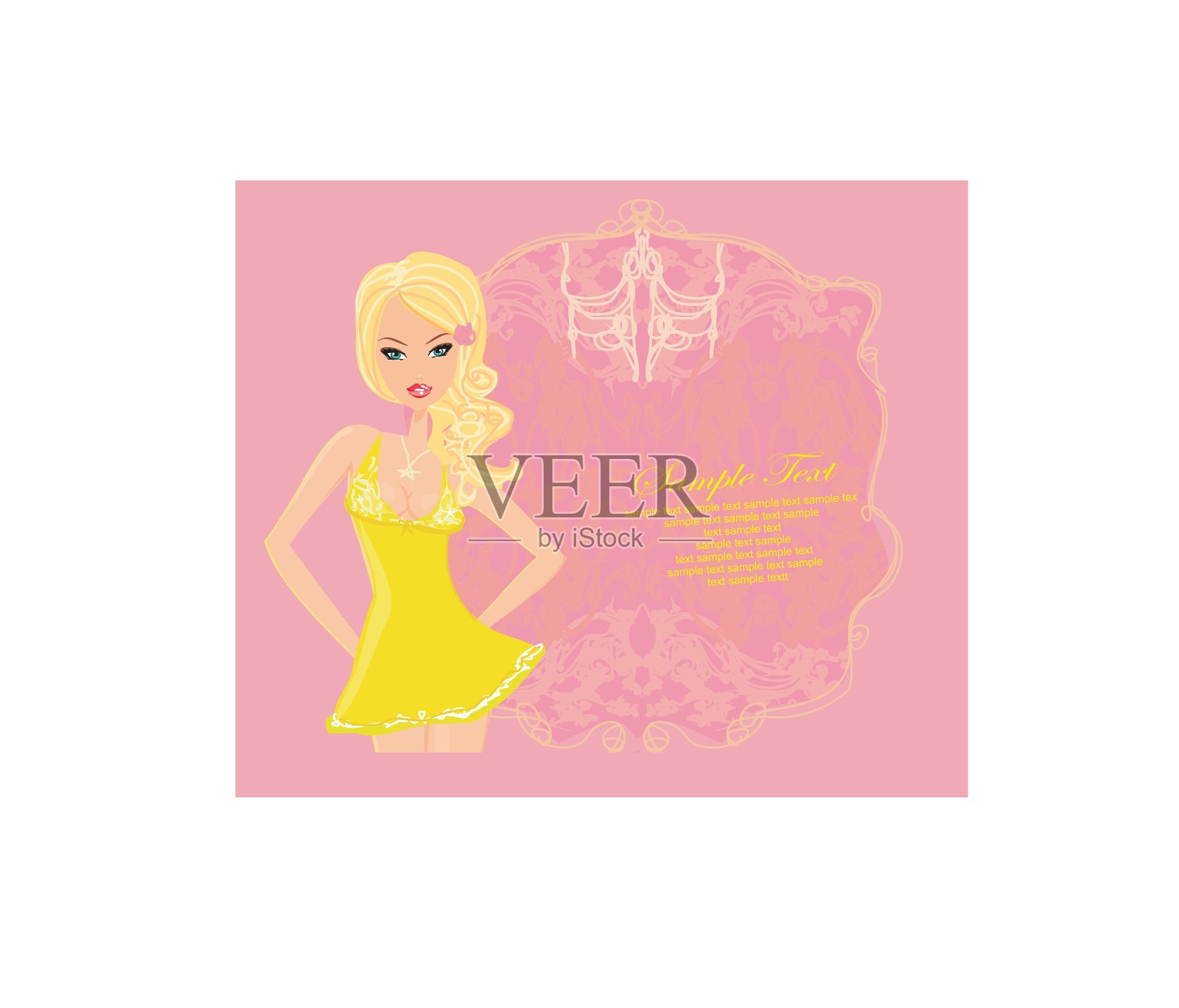 魅力女孩跳舞海报卡插画图片素材