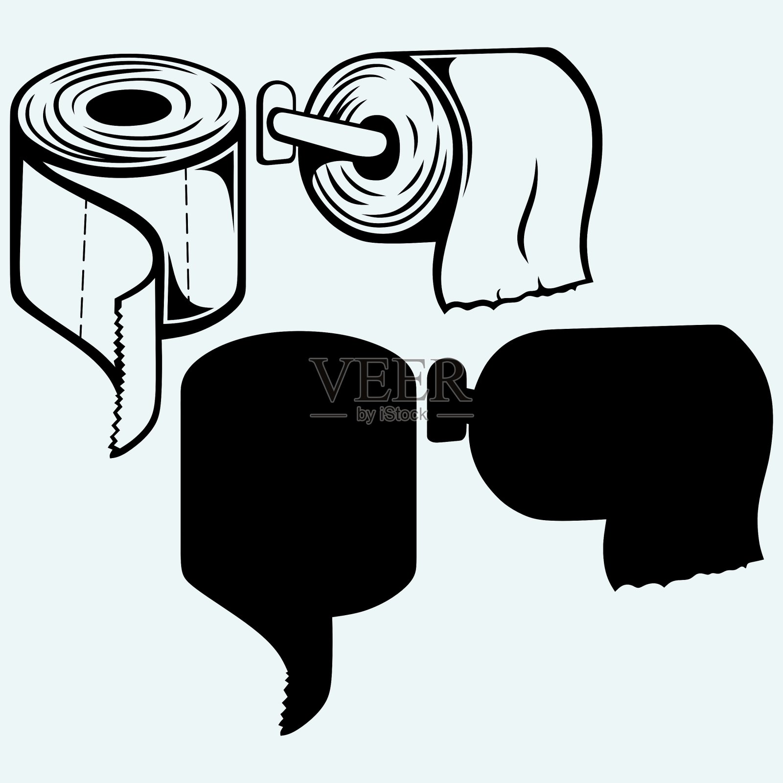 简单的厕纸插画图片素材