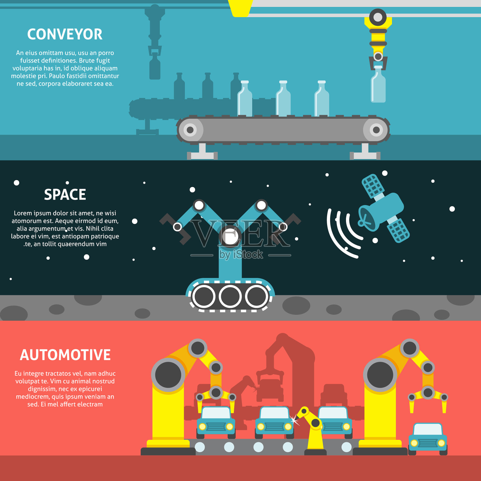 机械臂横幅插画图片素材