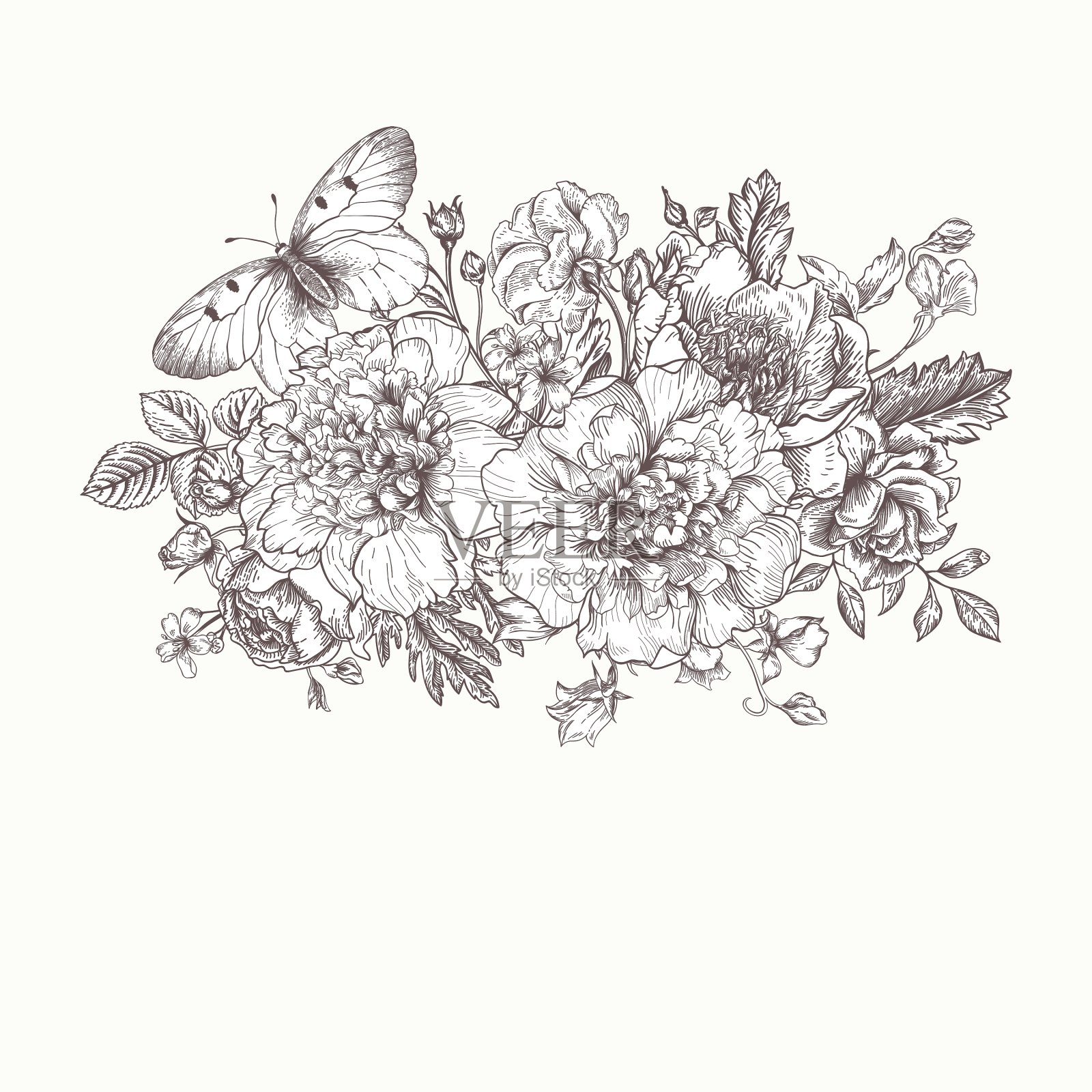 花束背景卡片插画图片素材