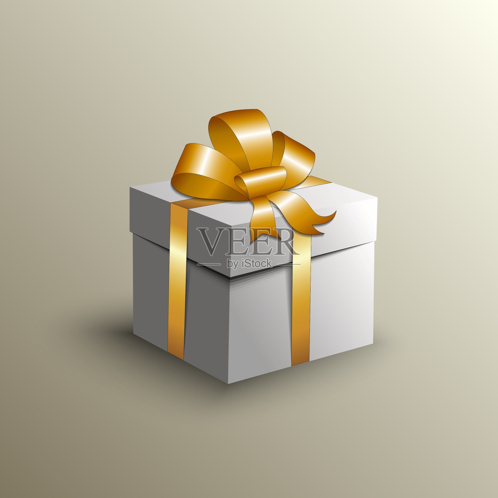 带有金色丝带的抽象礼盒插画图片素材