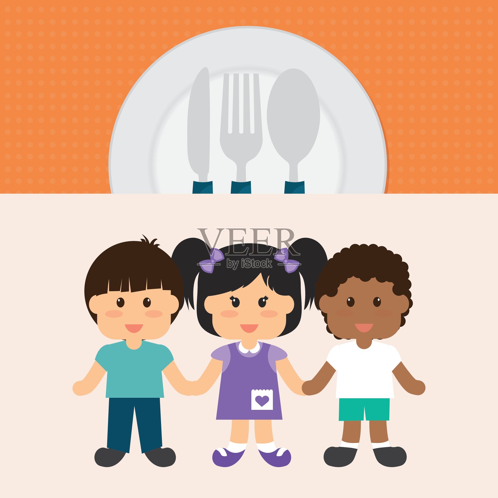 孩子的菜单设计插画图片素材