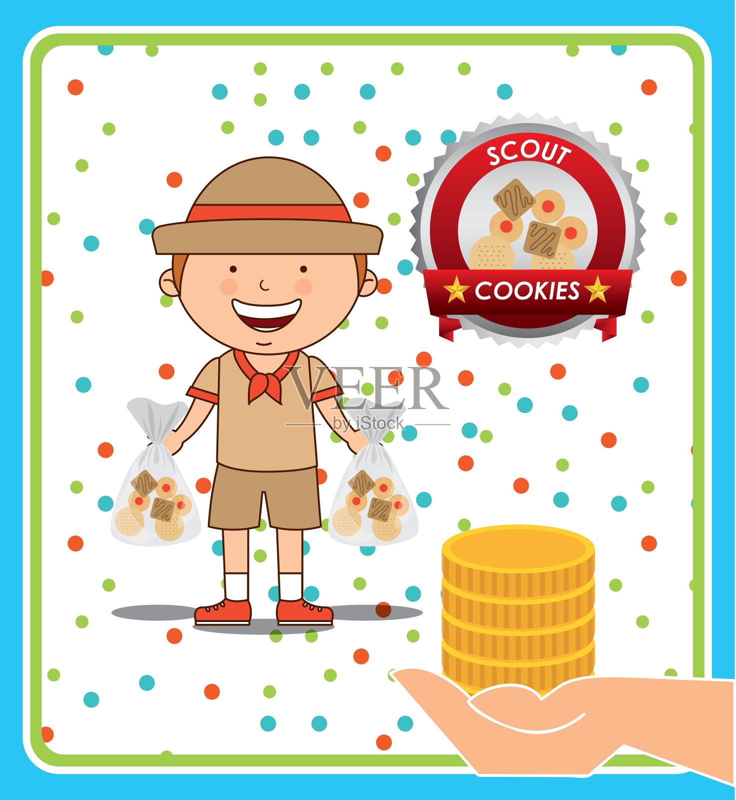 侦察饼干插画图片素材