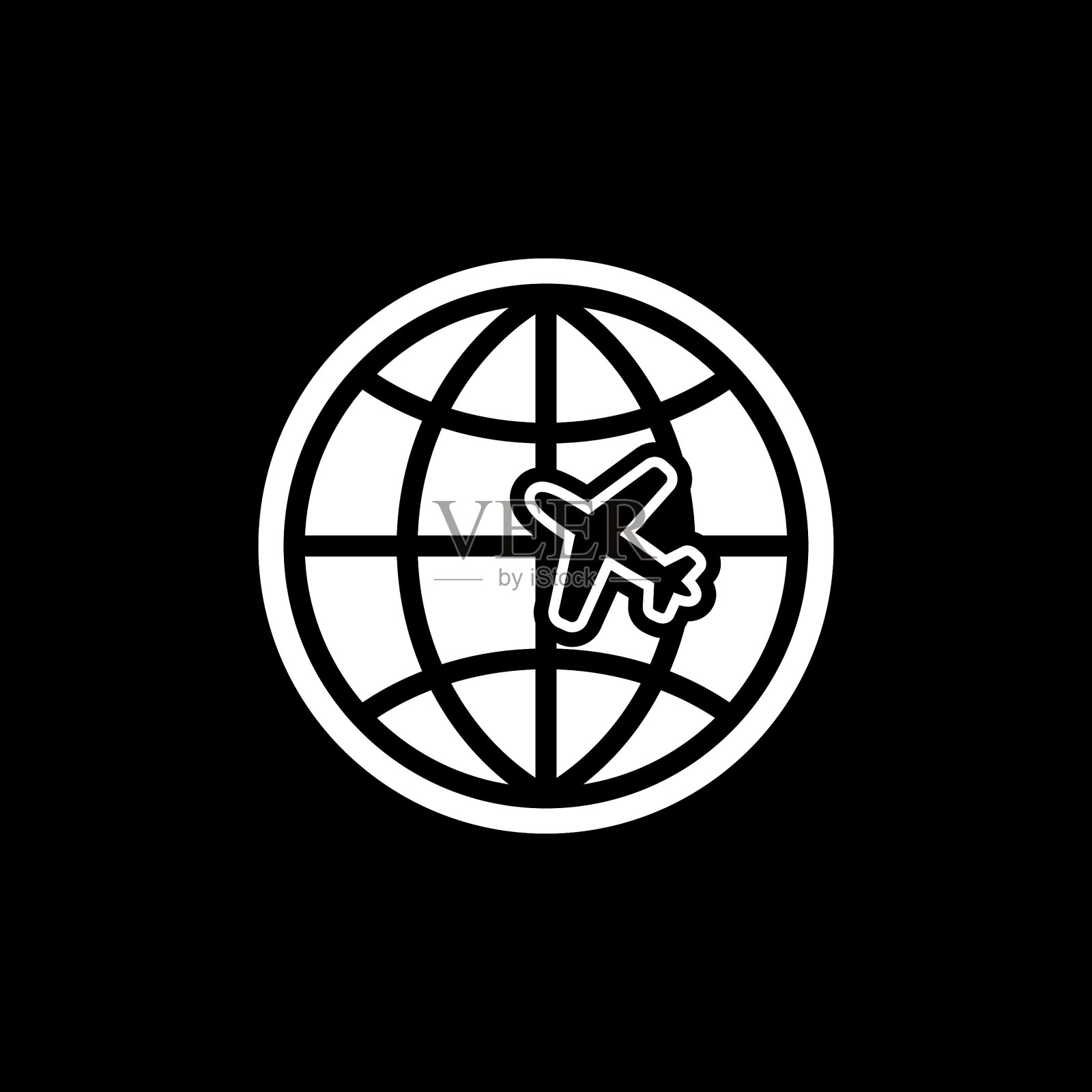 全球和飞机旅行的标志航运标志图标素材