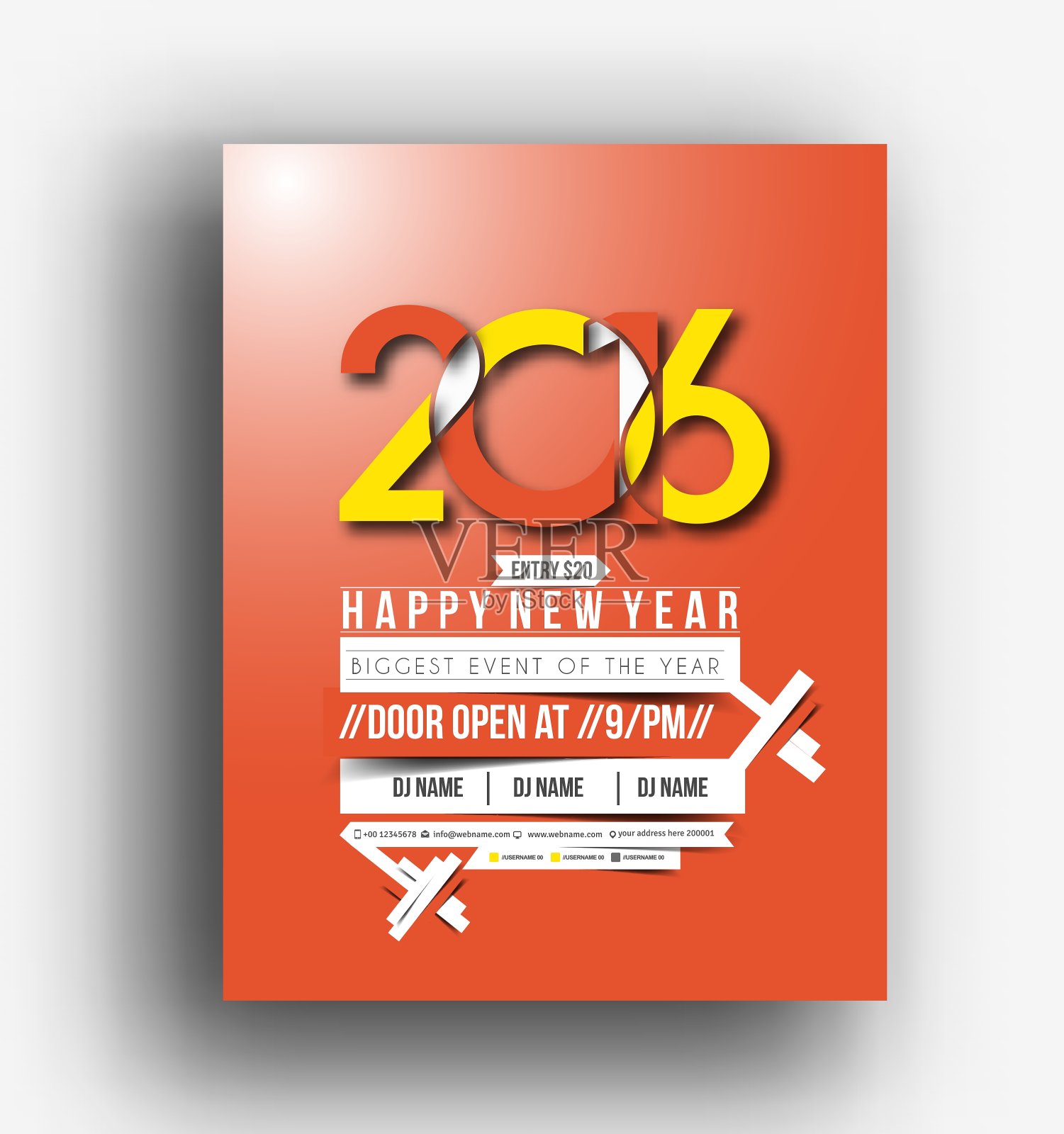 新年晚会宣传单设计模板素材