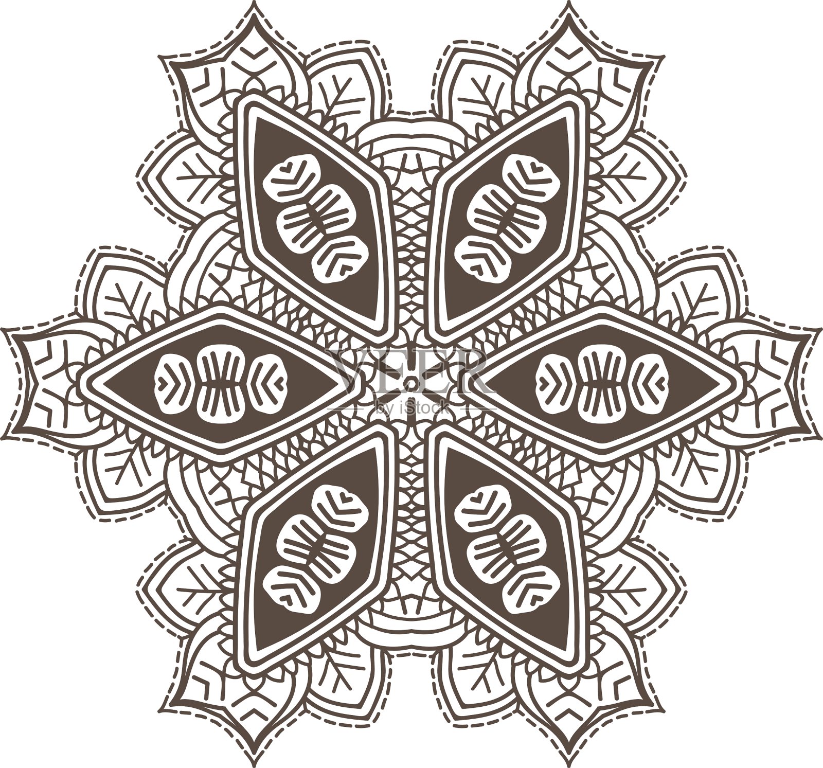 种族分形曼陀罗冥想看起来像设计元素图片