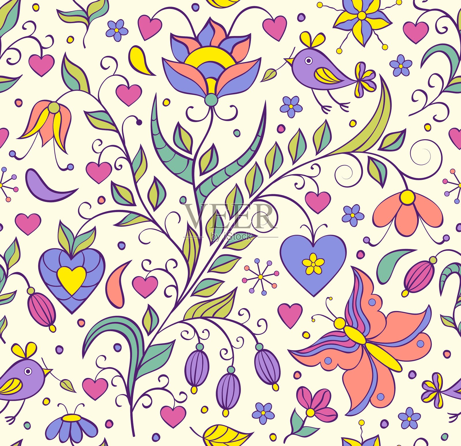 花的背景插画图片素材