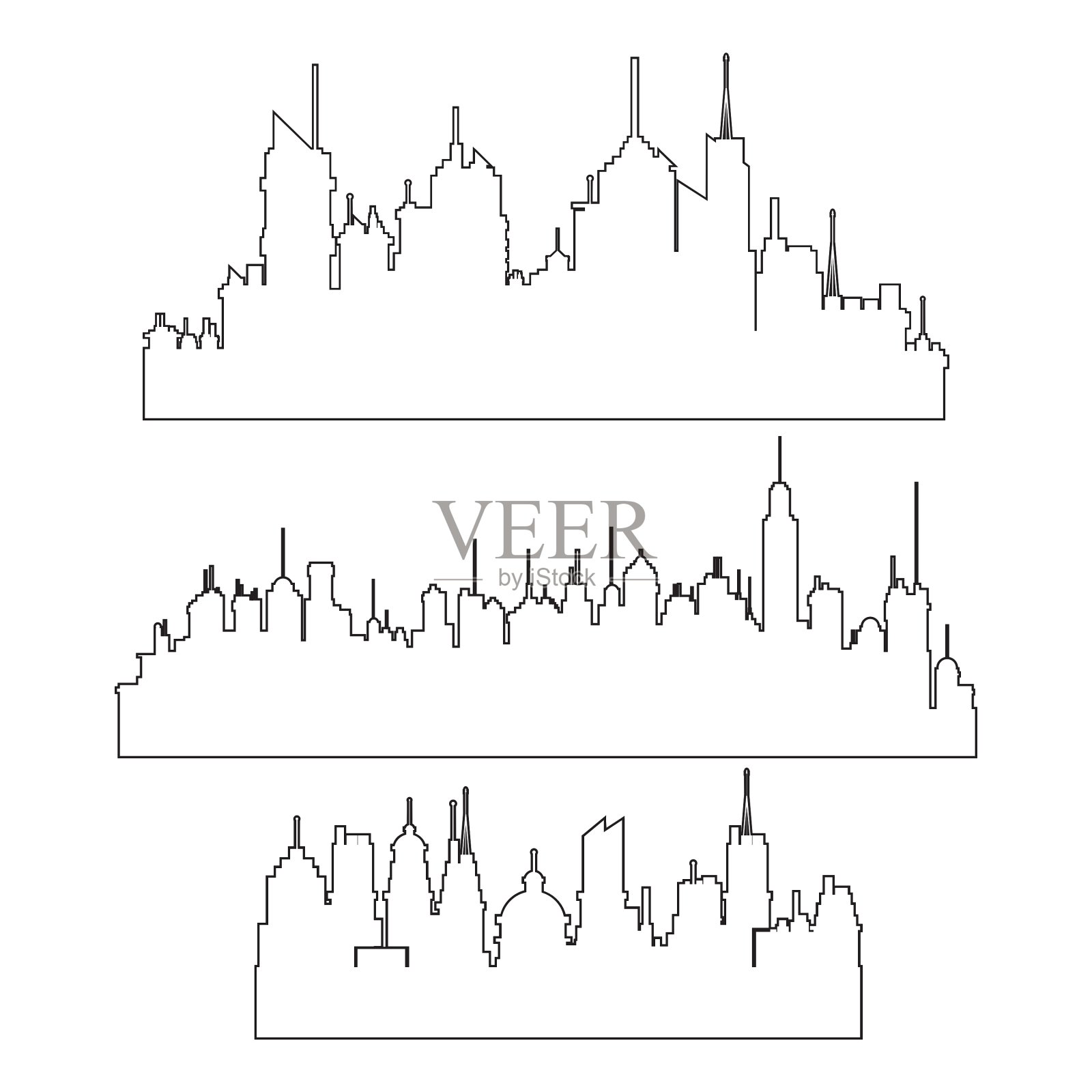 城市天际线设计插画图片素材