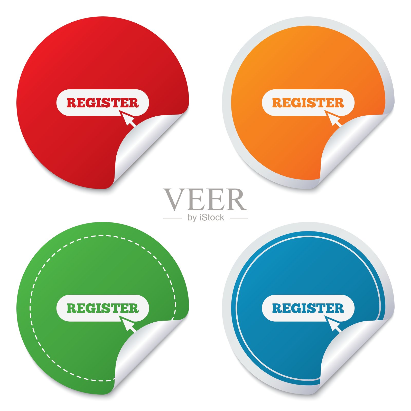 注册与游标指针图标成员插画图片素材