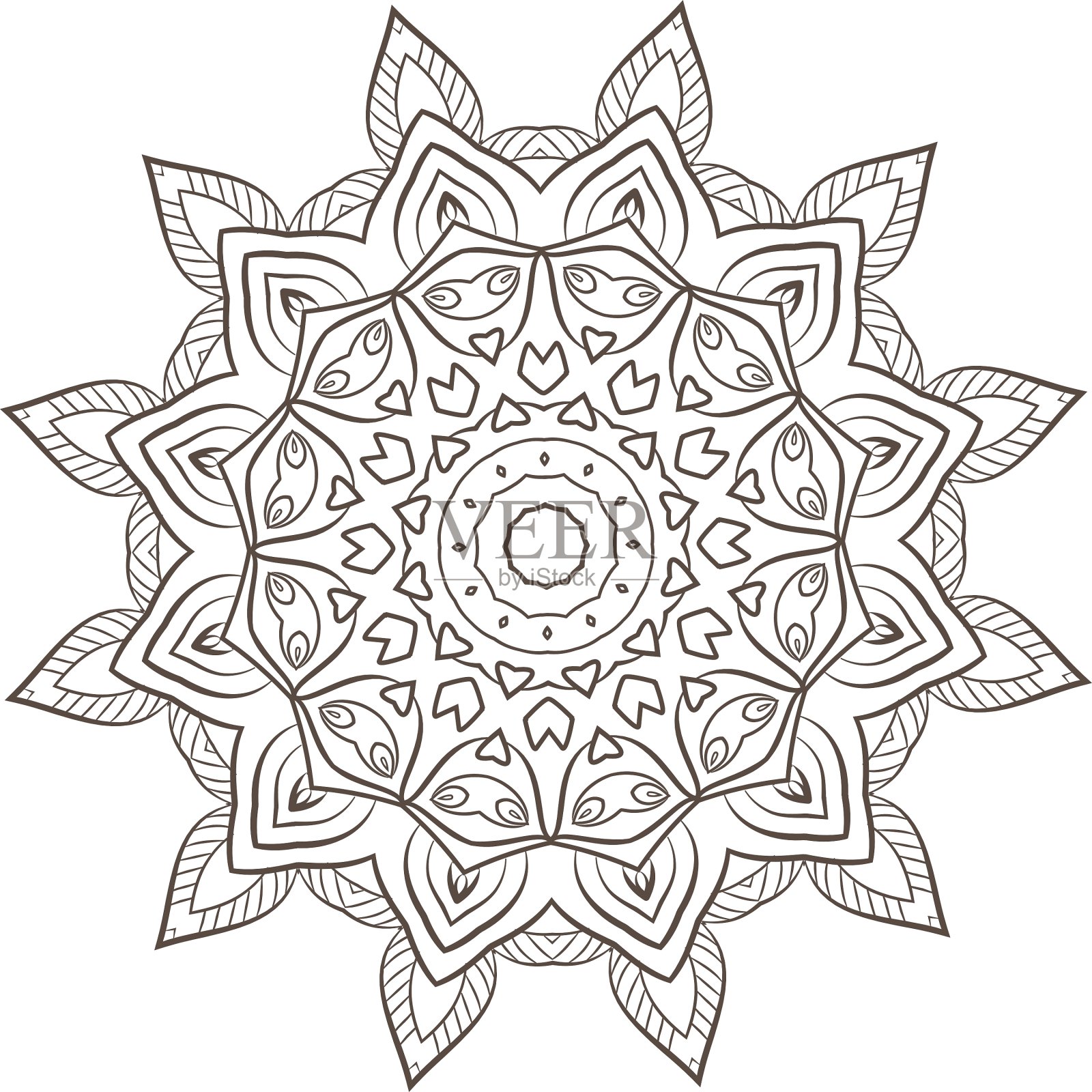 种族分形曼陀罗冥想看起来像设计元素图片