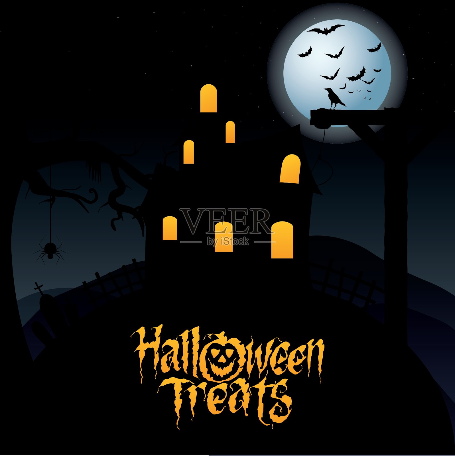 夜空中照亮的文本的特写镜头插画图片素材