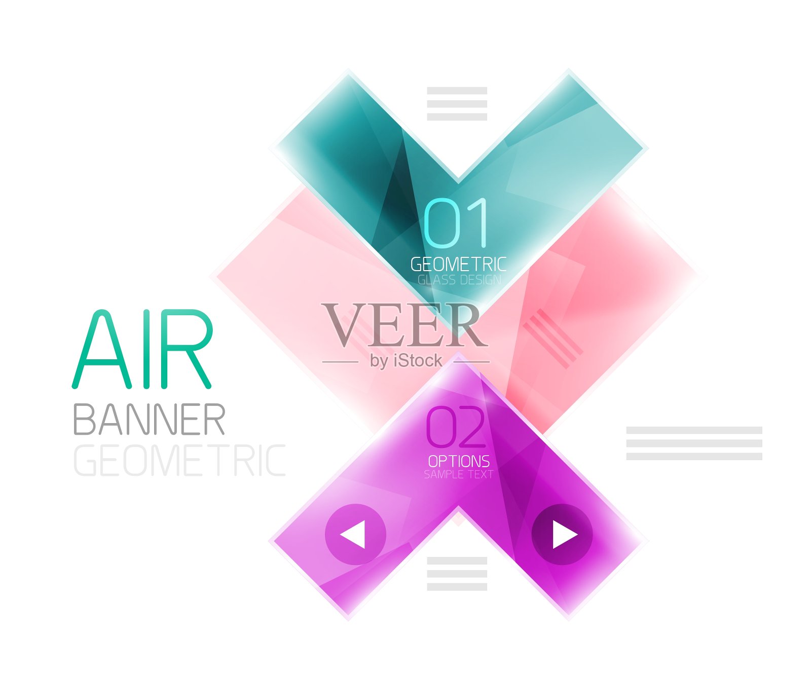 玻璃箭头设计模板设计元素图片