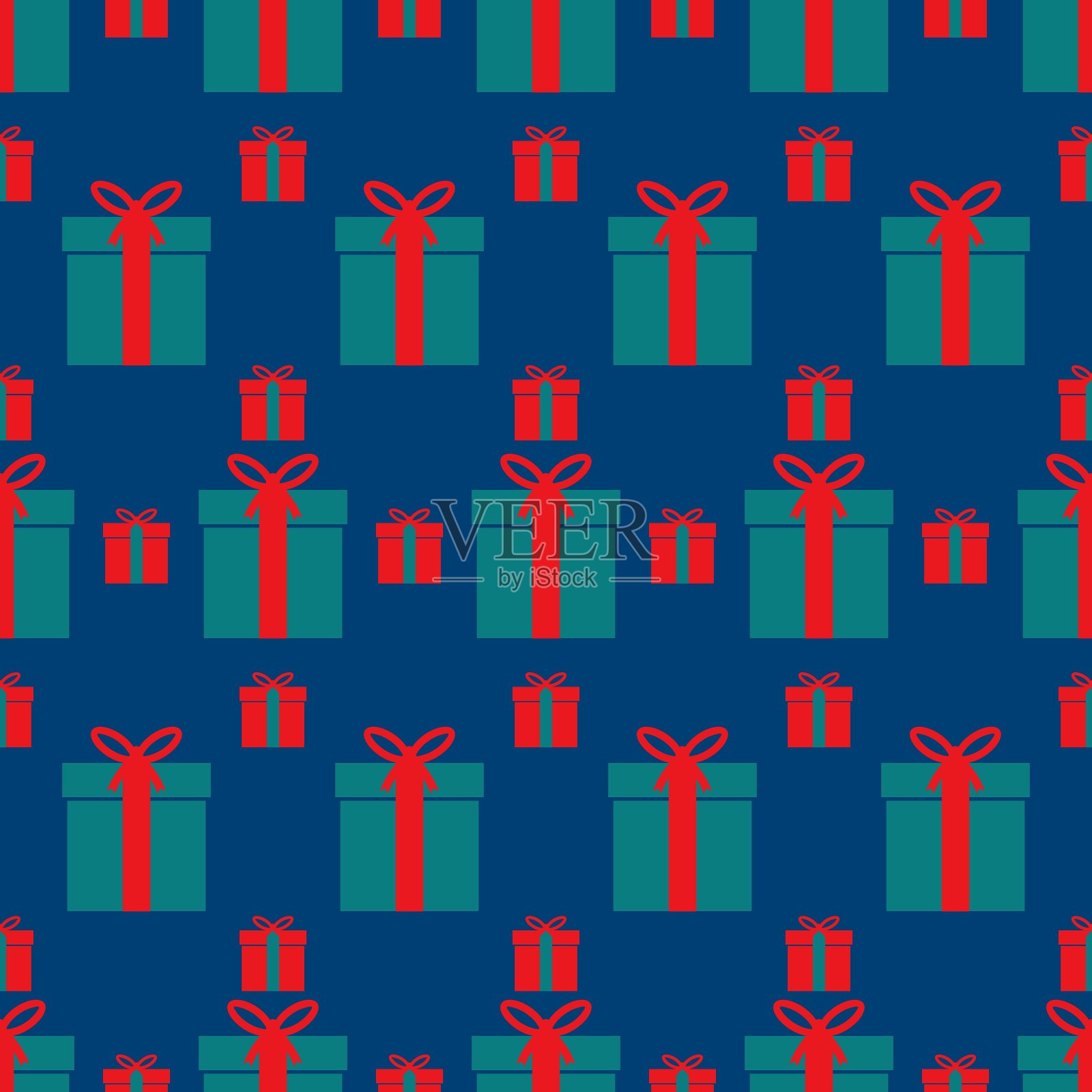 无缝图案的礼品盒插画图片素材
