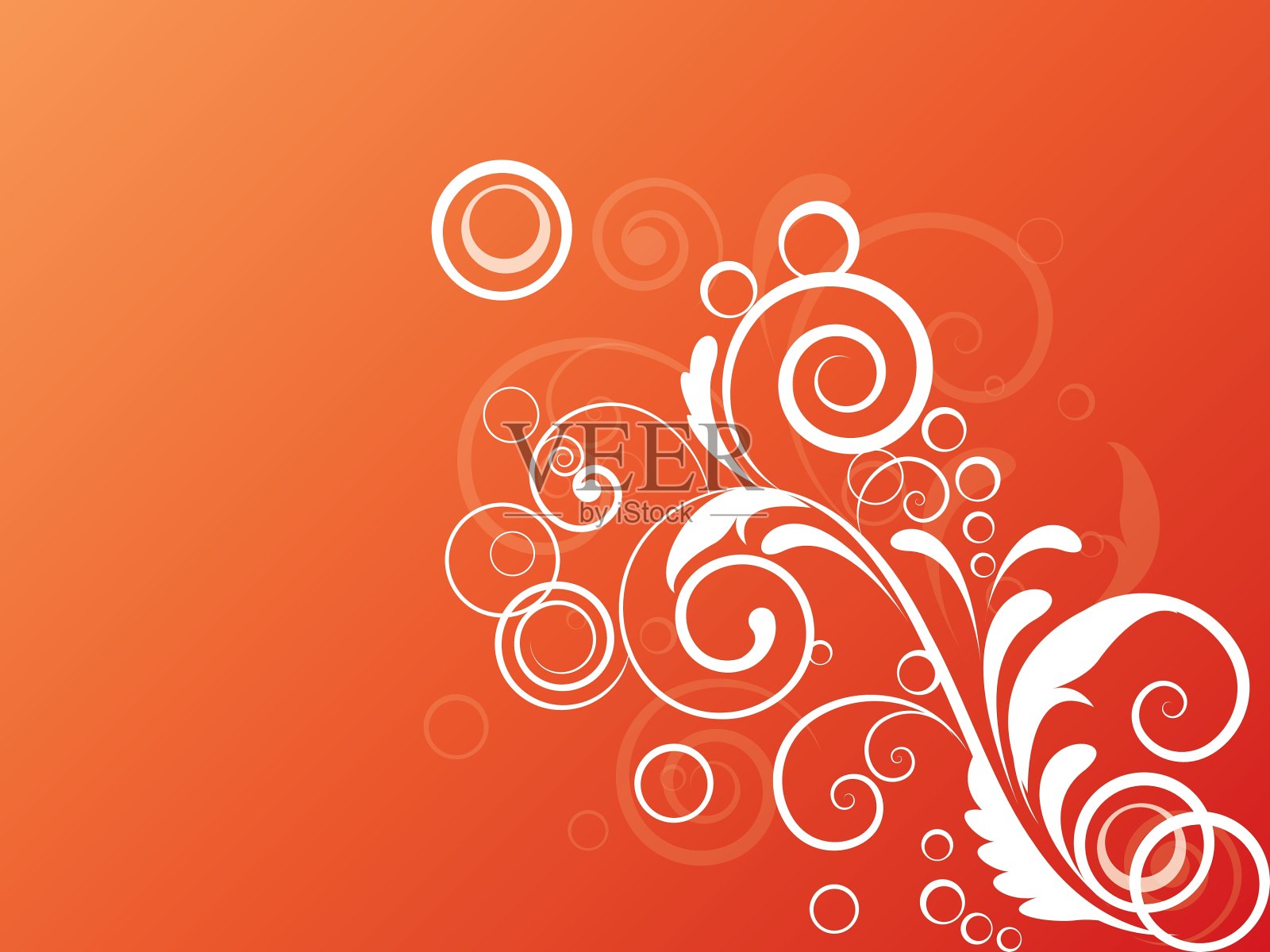 花卉季节性的背景与漩涡插画图片素材