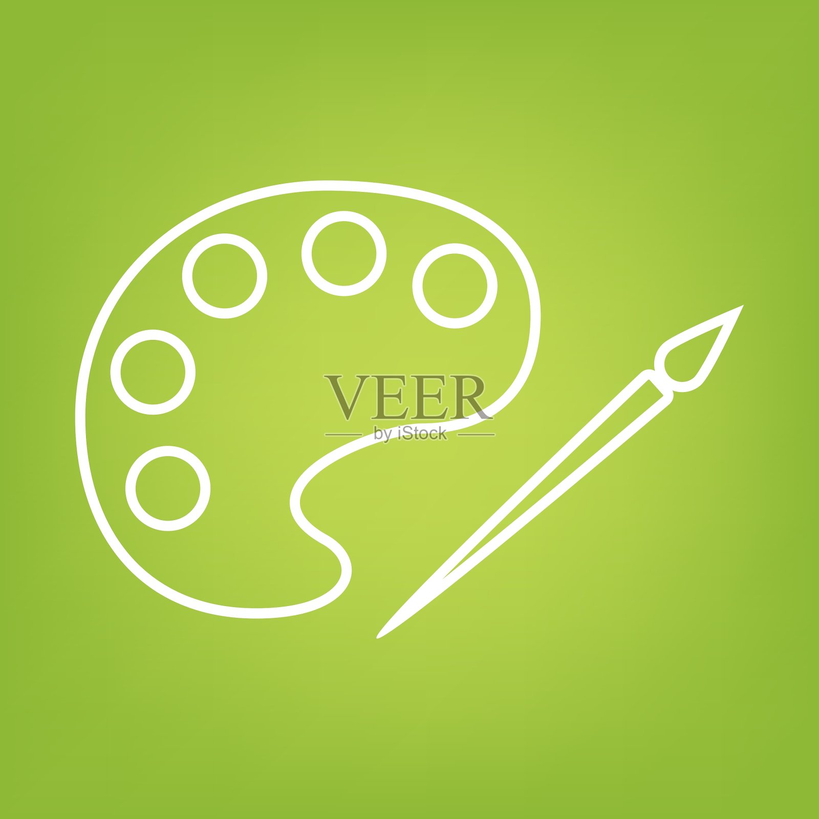 调色板和画笔线图标插画图片素材