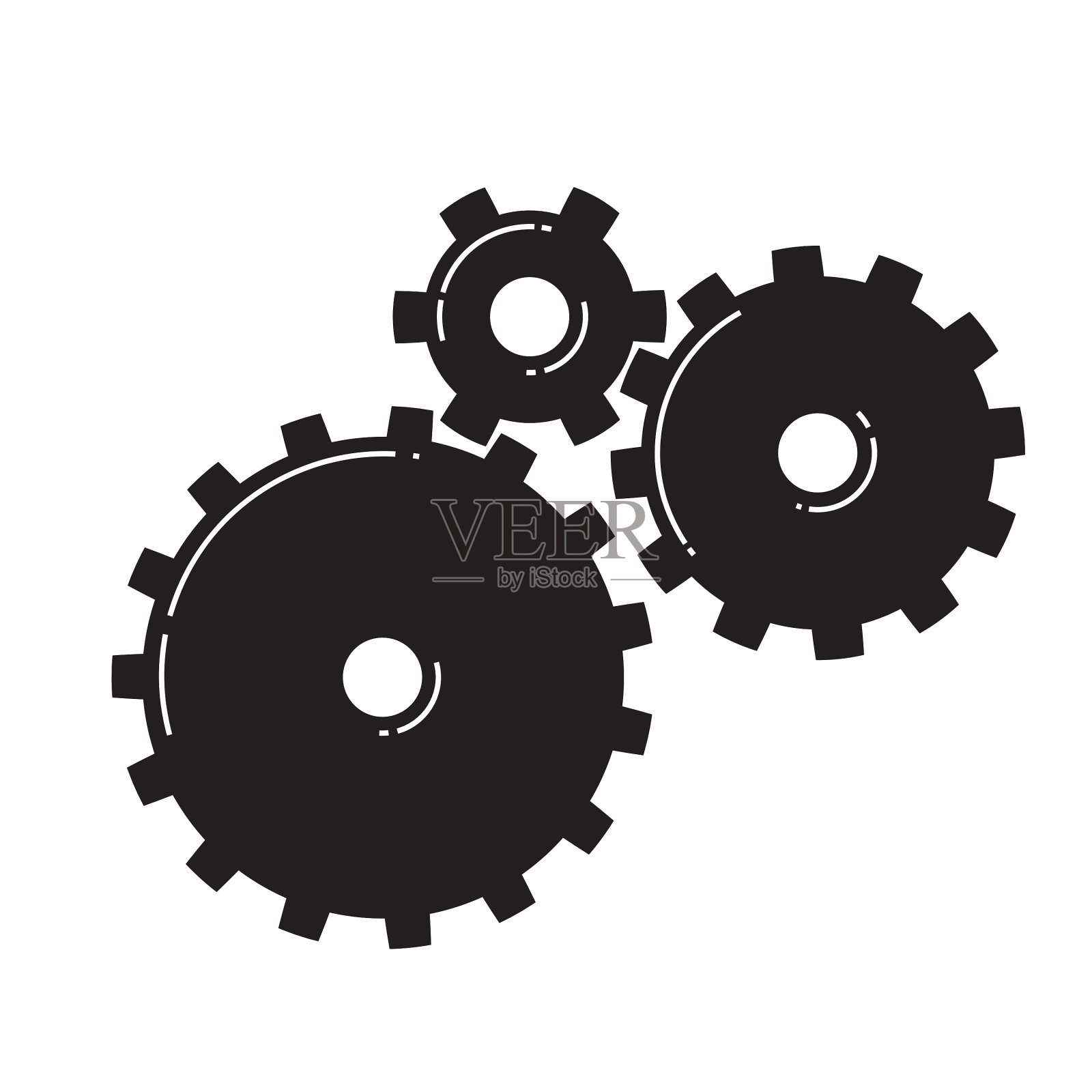 三个齿轮图标素材