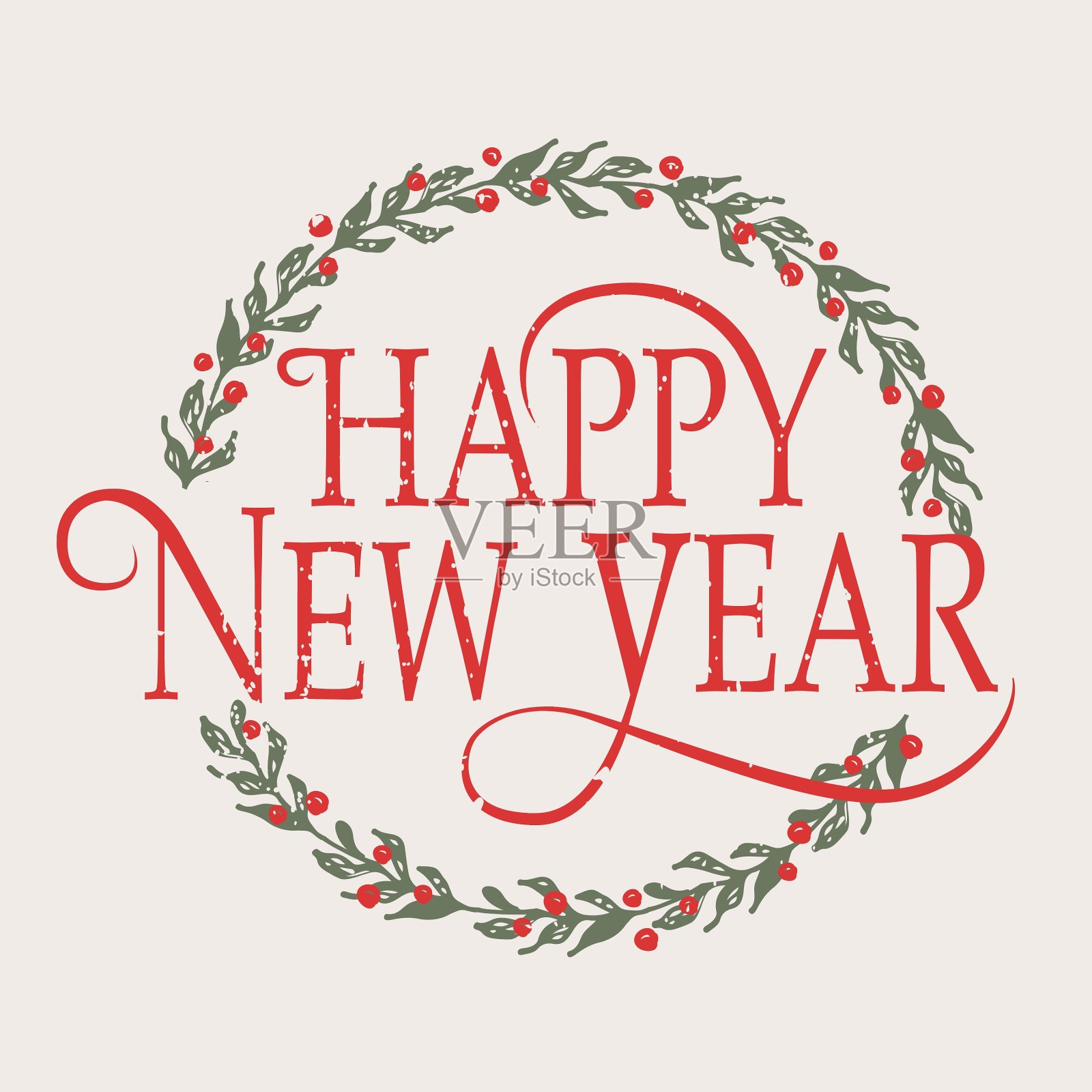 新年快乐的标志和图标插画图片素材