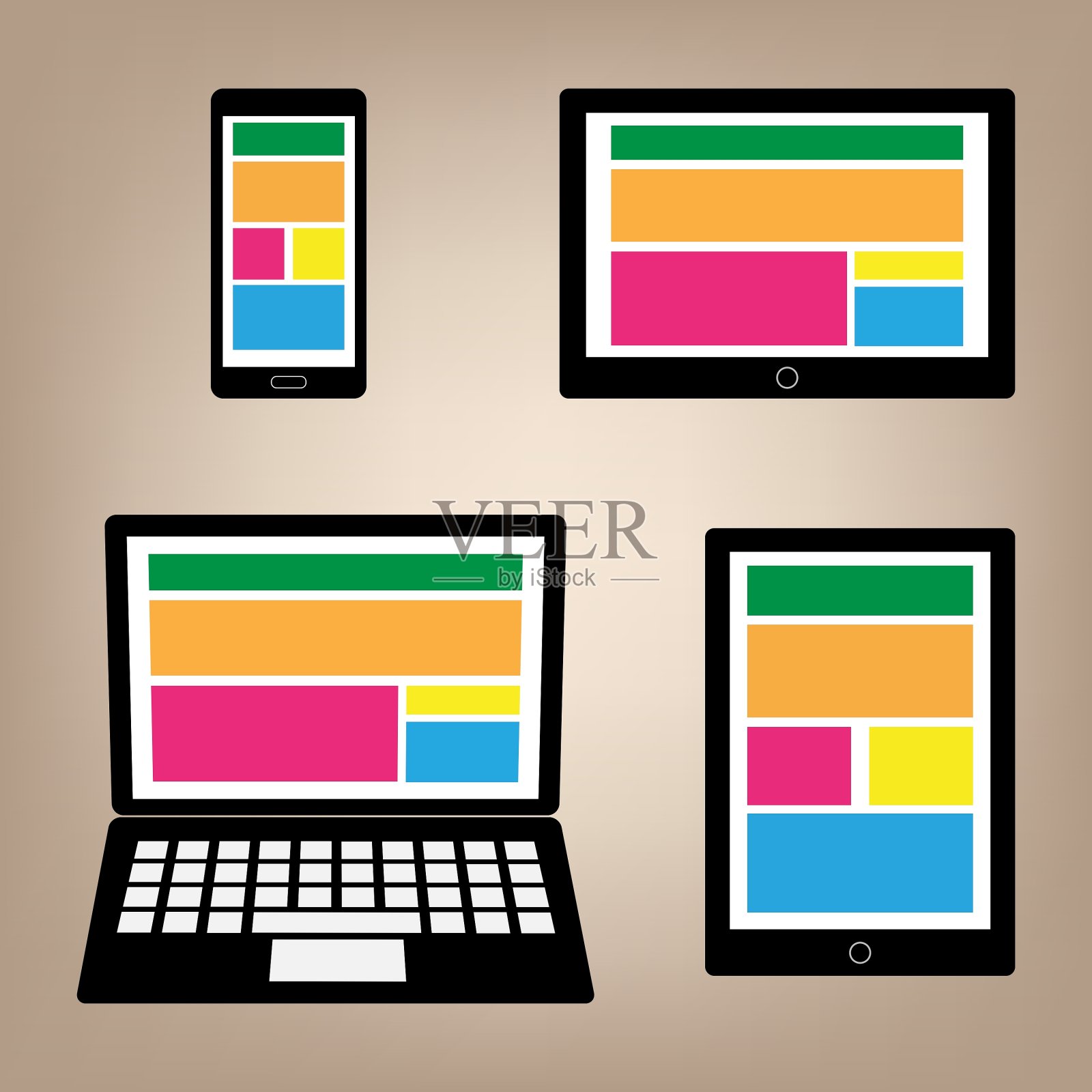 不同的现代个人用品插画图片素材