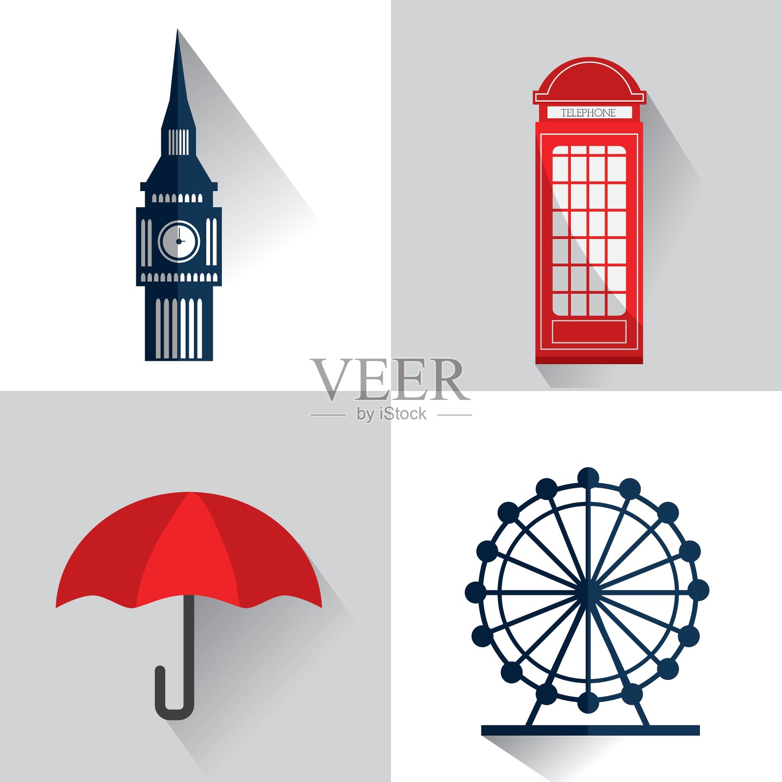 伦敦地标设计插画图片素材