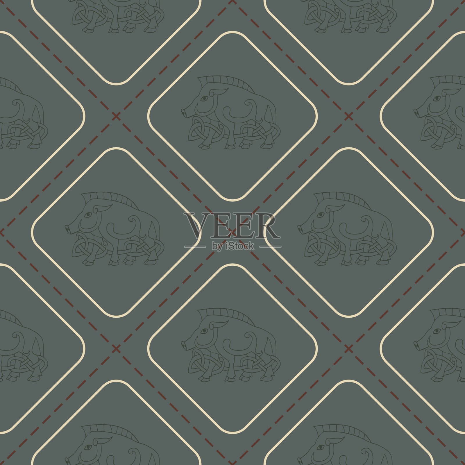 无缝模式与凯尔特艺术插画图片素材