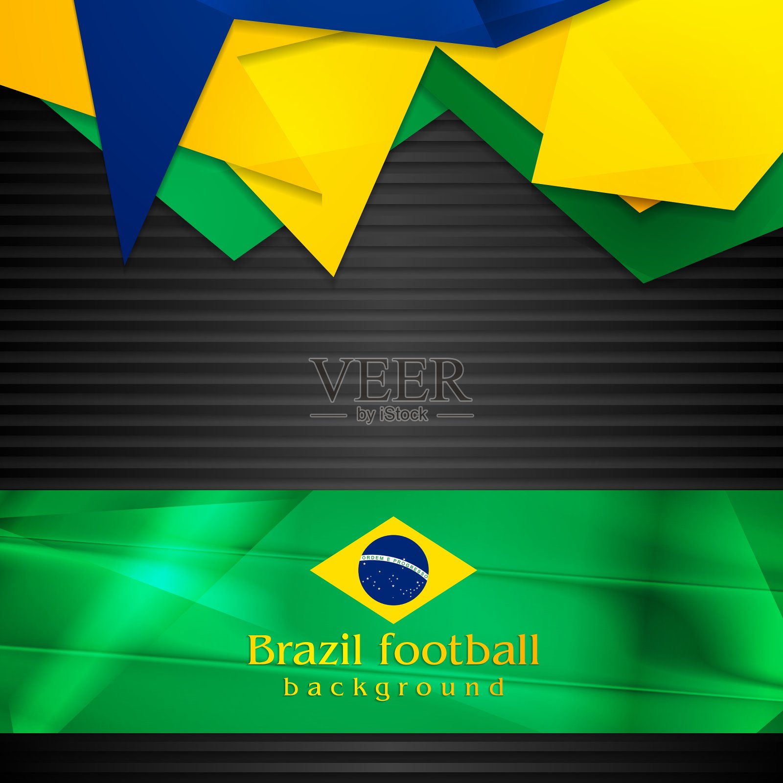 高科技背景与巴西国旗插画图片素材