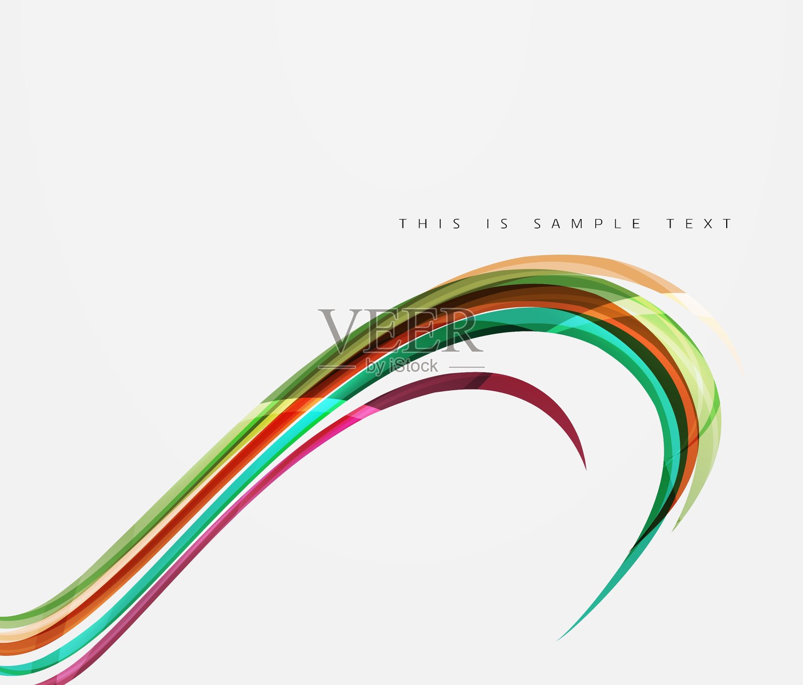 彩色条纹与闪亮的光效果波线插画图片素材